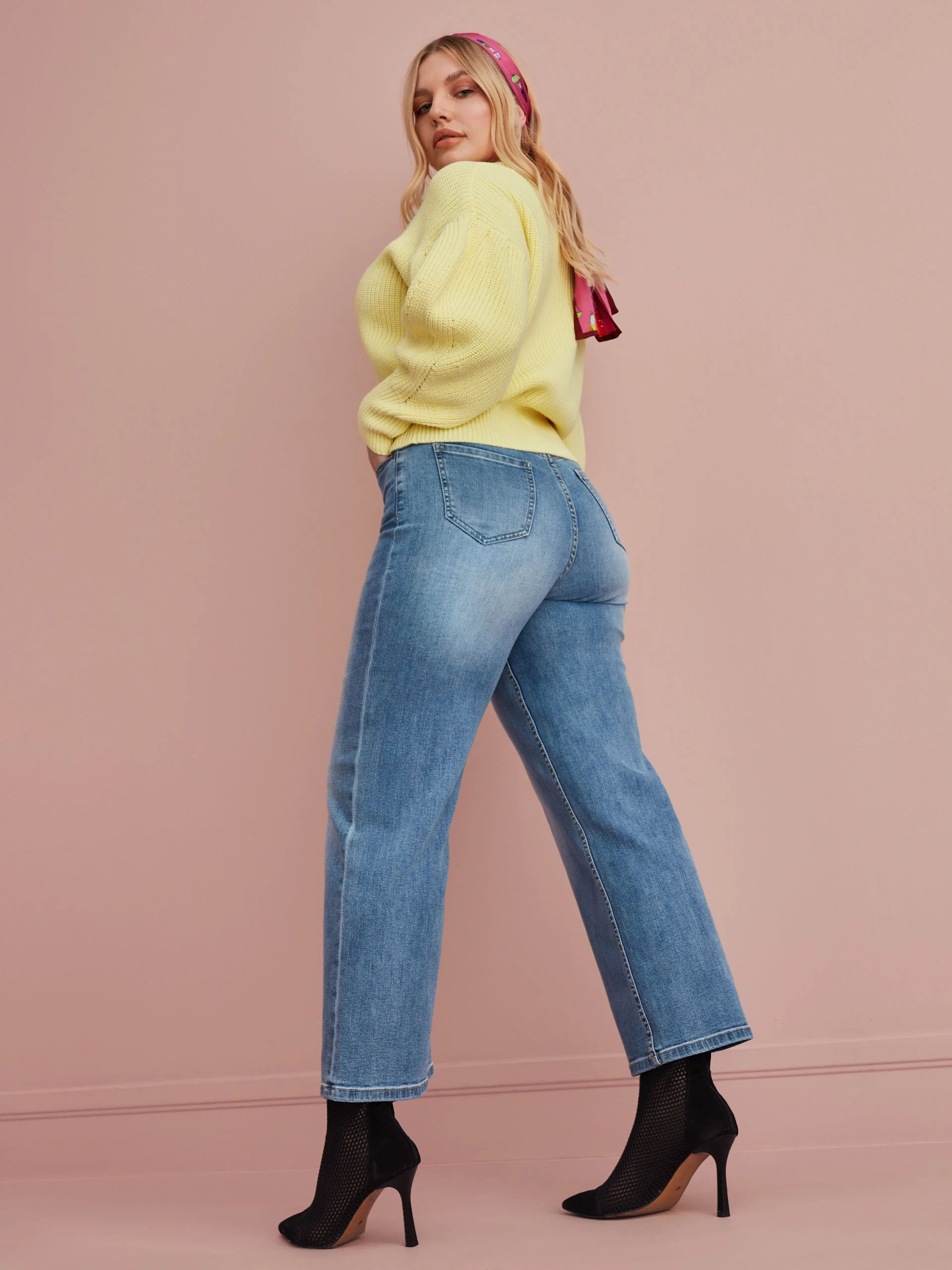 YELLOW SWEATER WITH PUFF SLEEVES