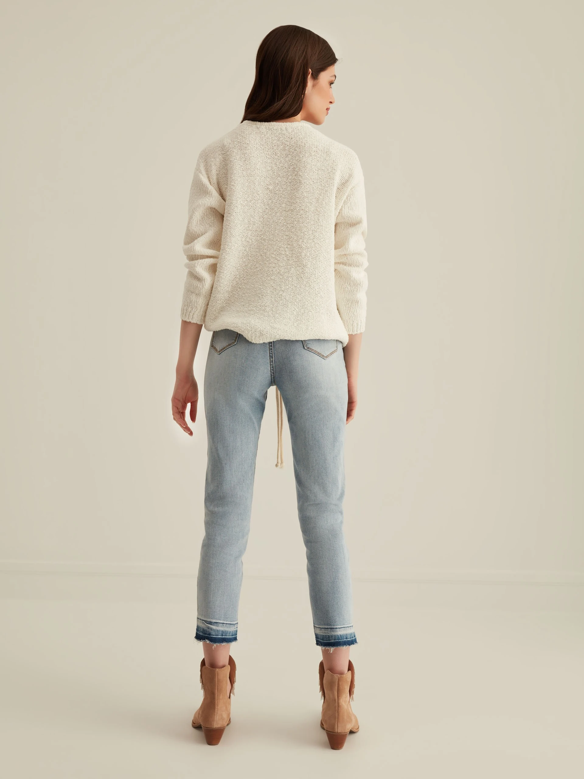 WHITE OPENWORK SWEATER