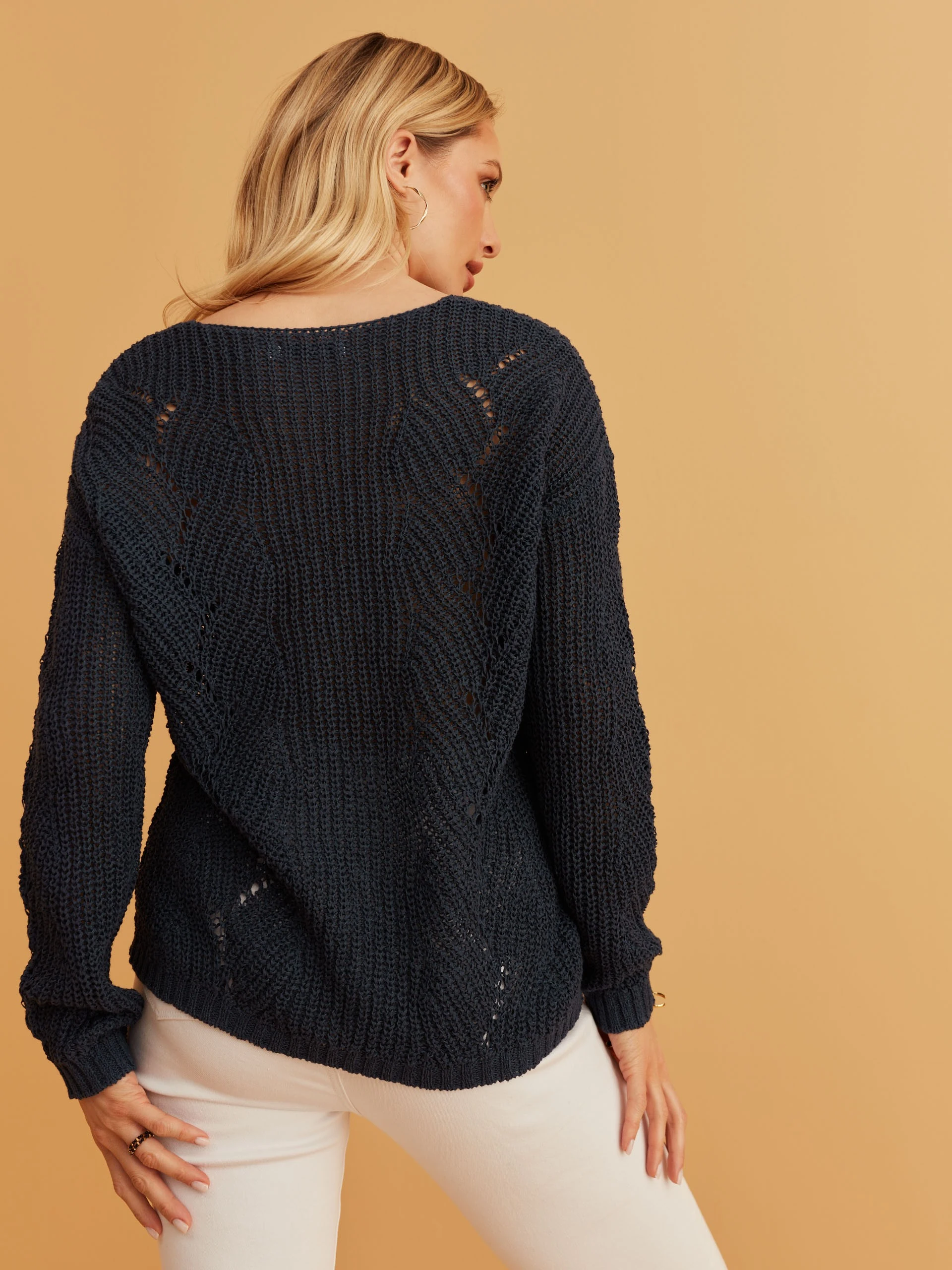 NAVY COTTON SWEATER