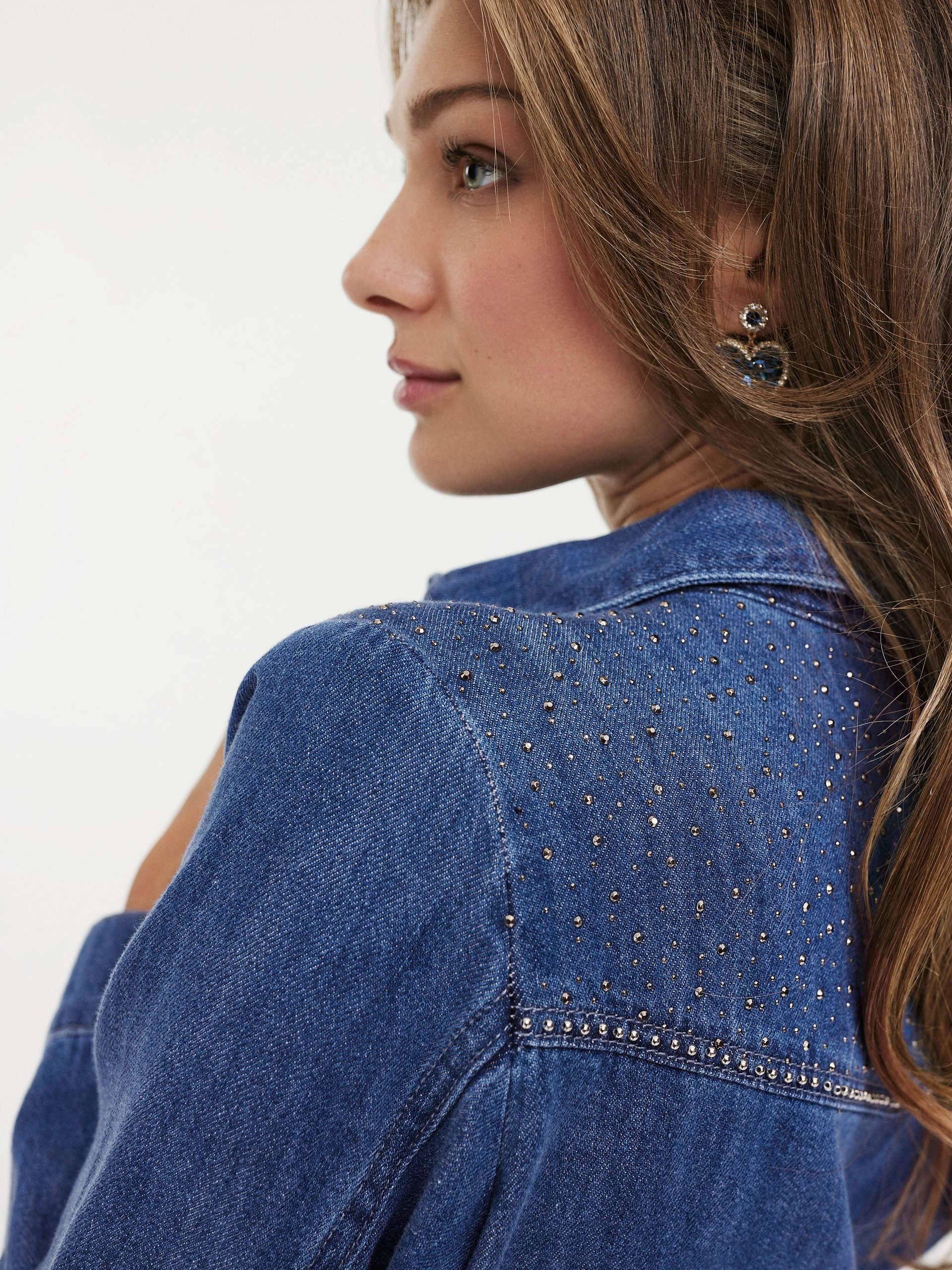 Navy blue denim schmisserie