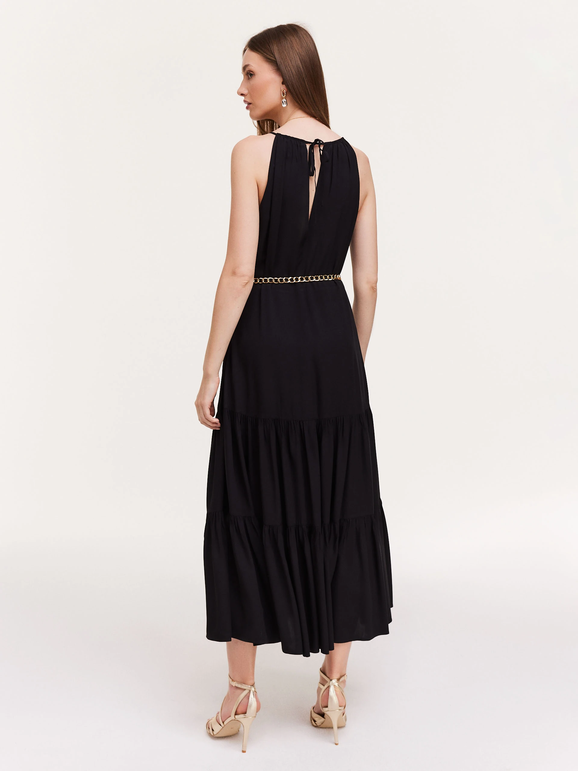 Black dress with halter neckline