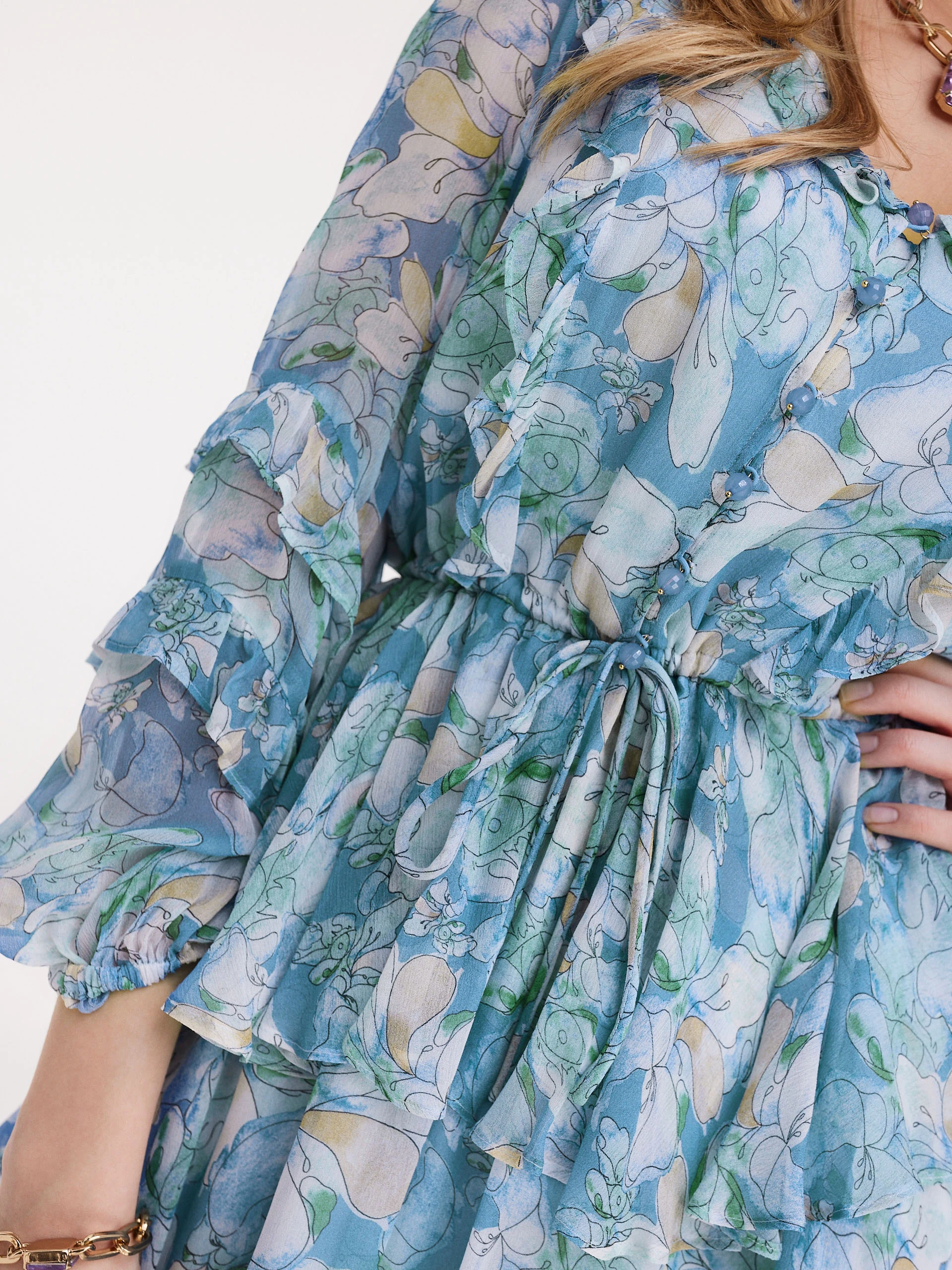Blue floral dress