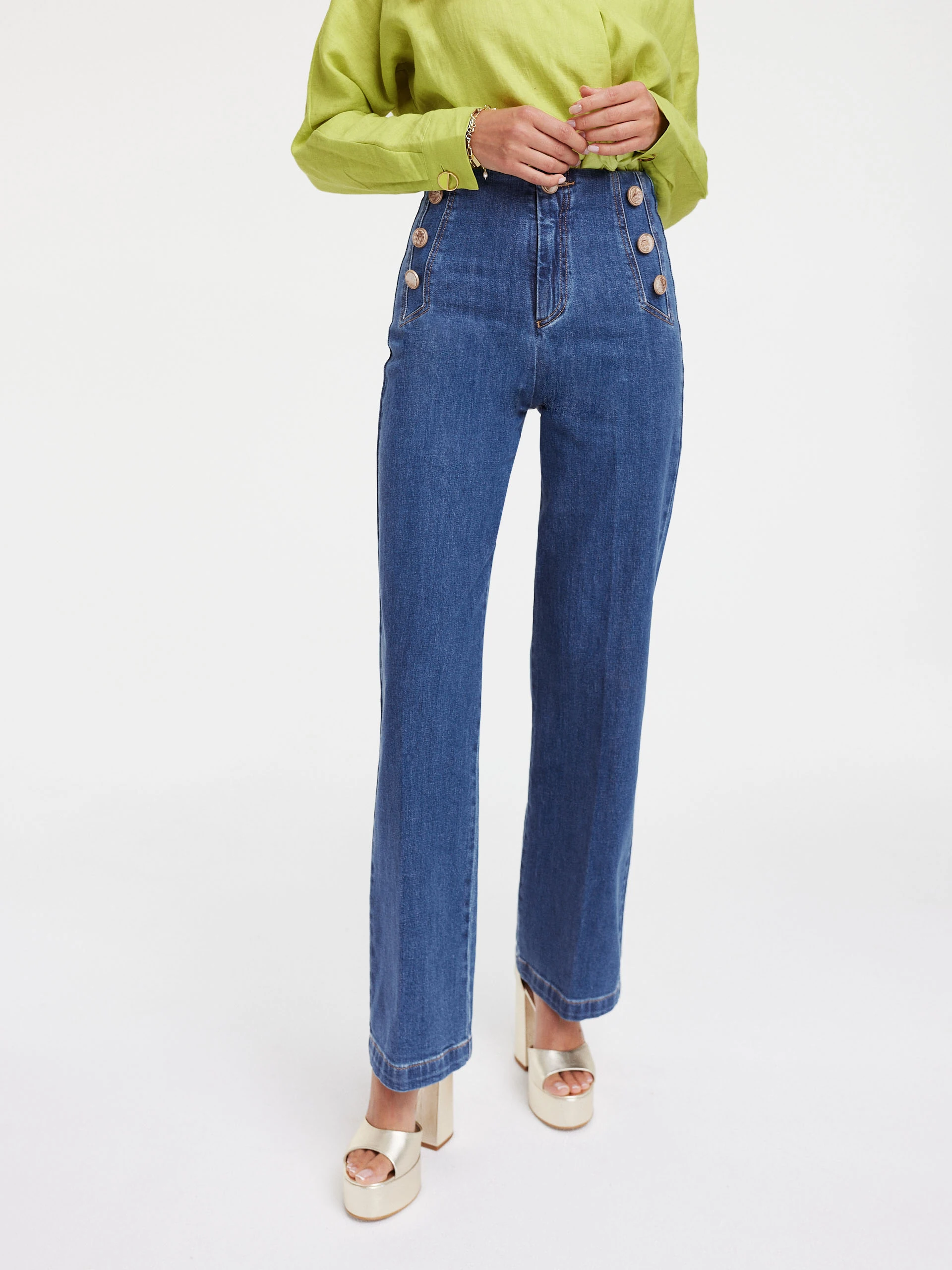 Jeansowe spodnie w stylu retro
