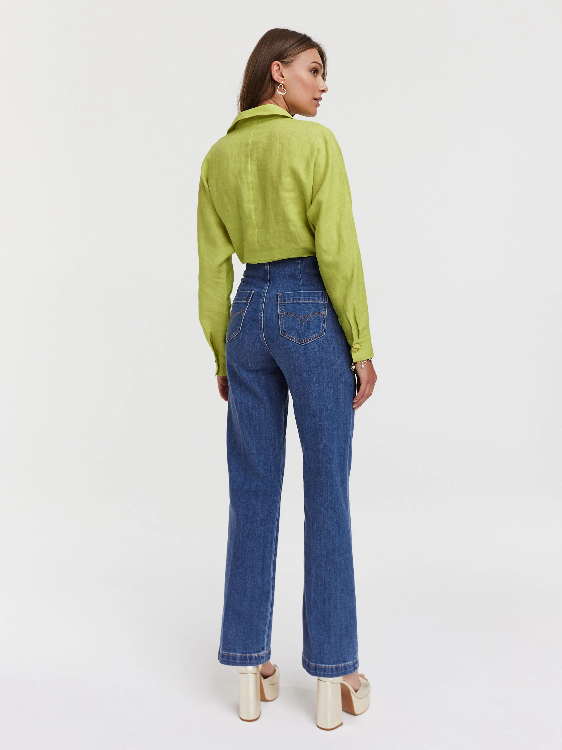 Jeansowe spodnie w stylu retro