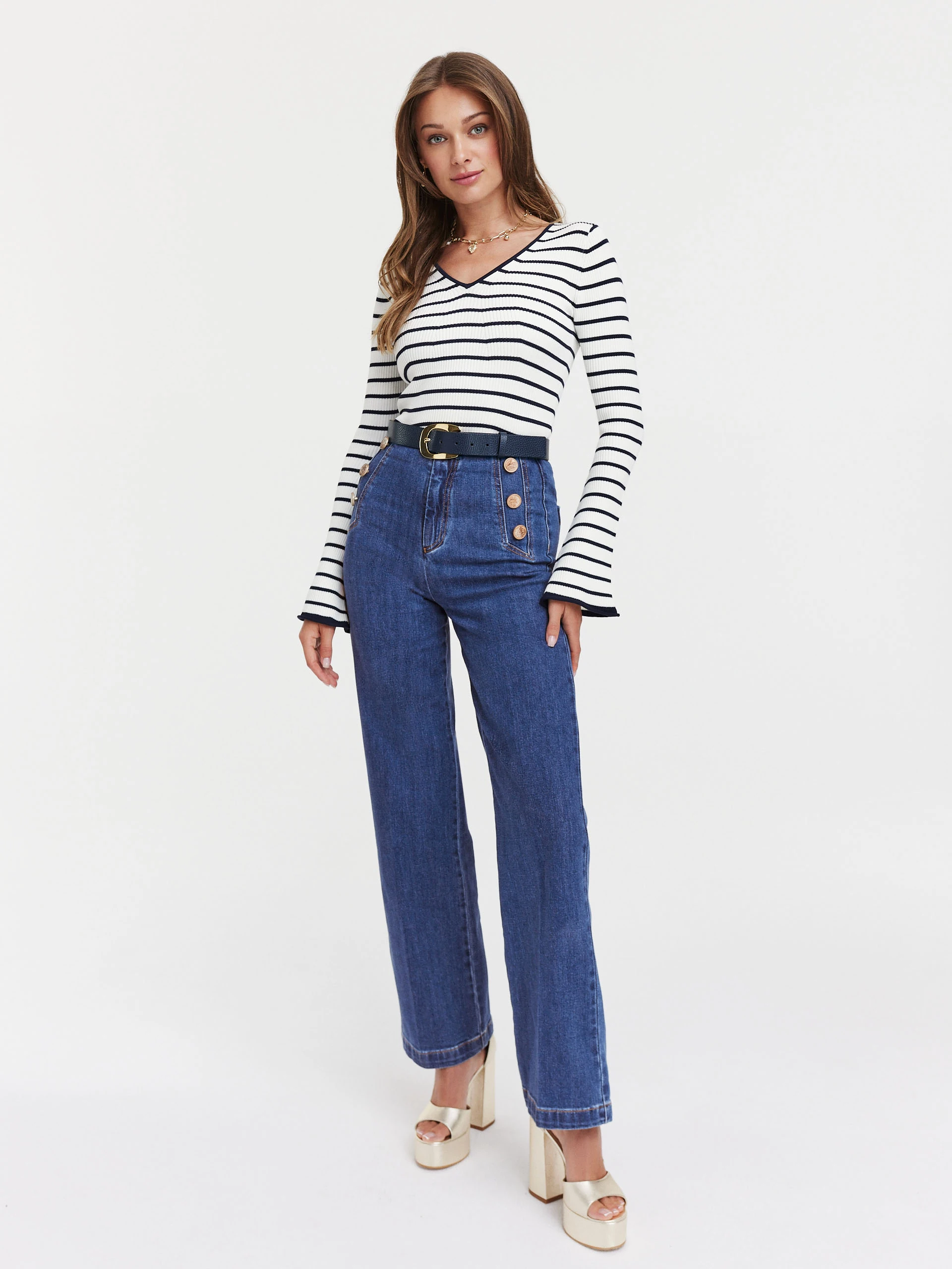 Jeansowe spodnie w stylu retro