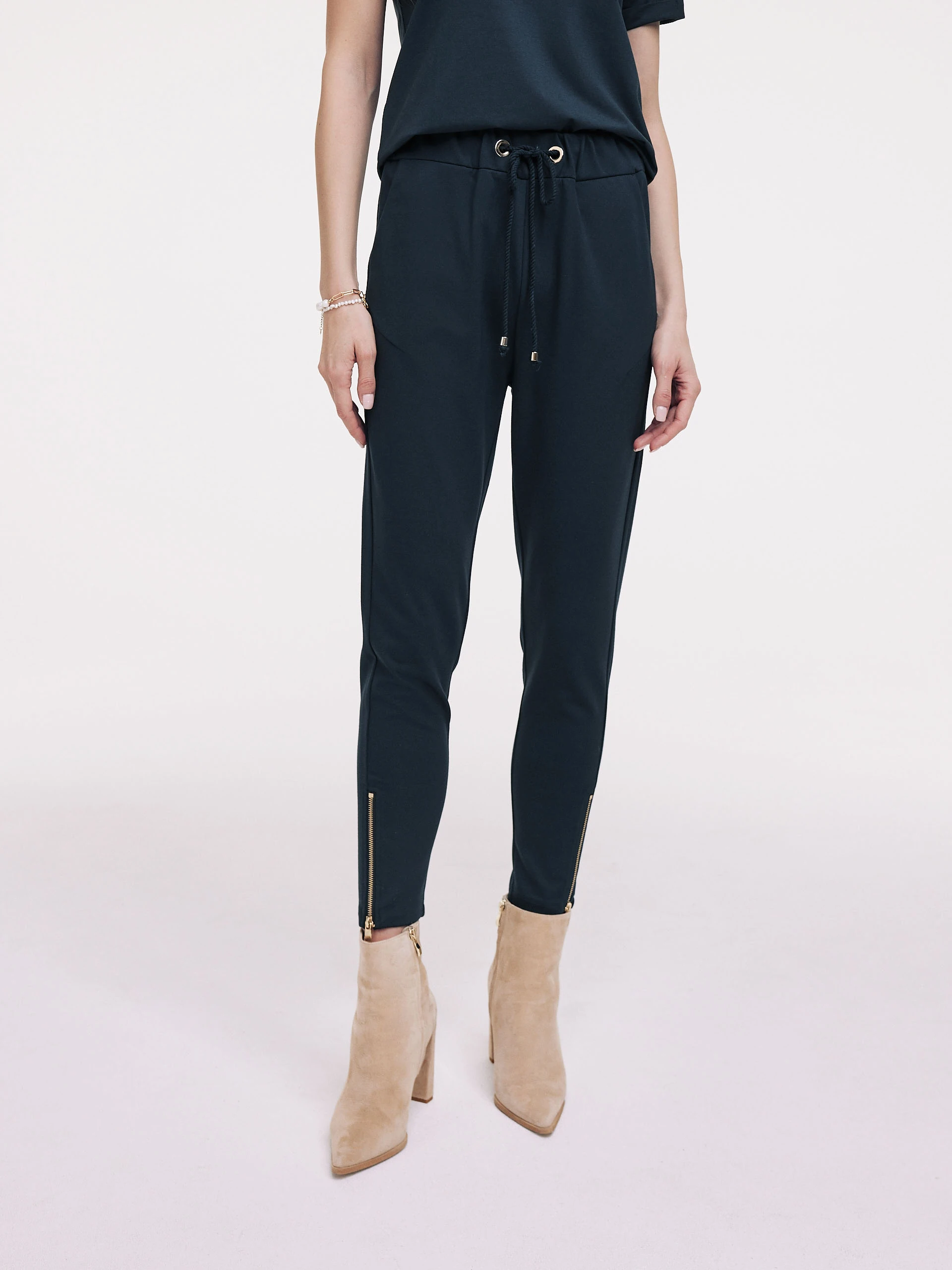 Navy blue high-waisted pants