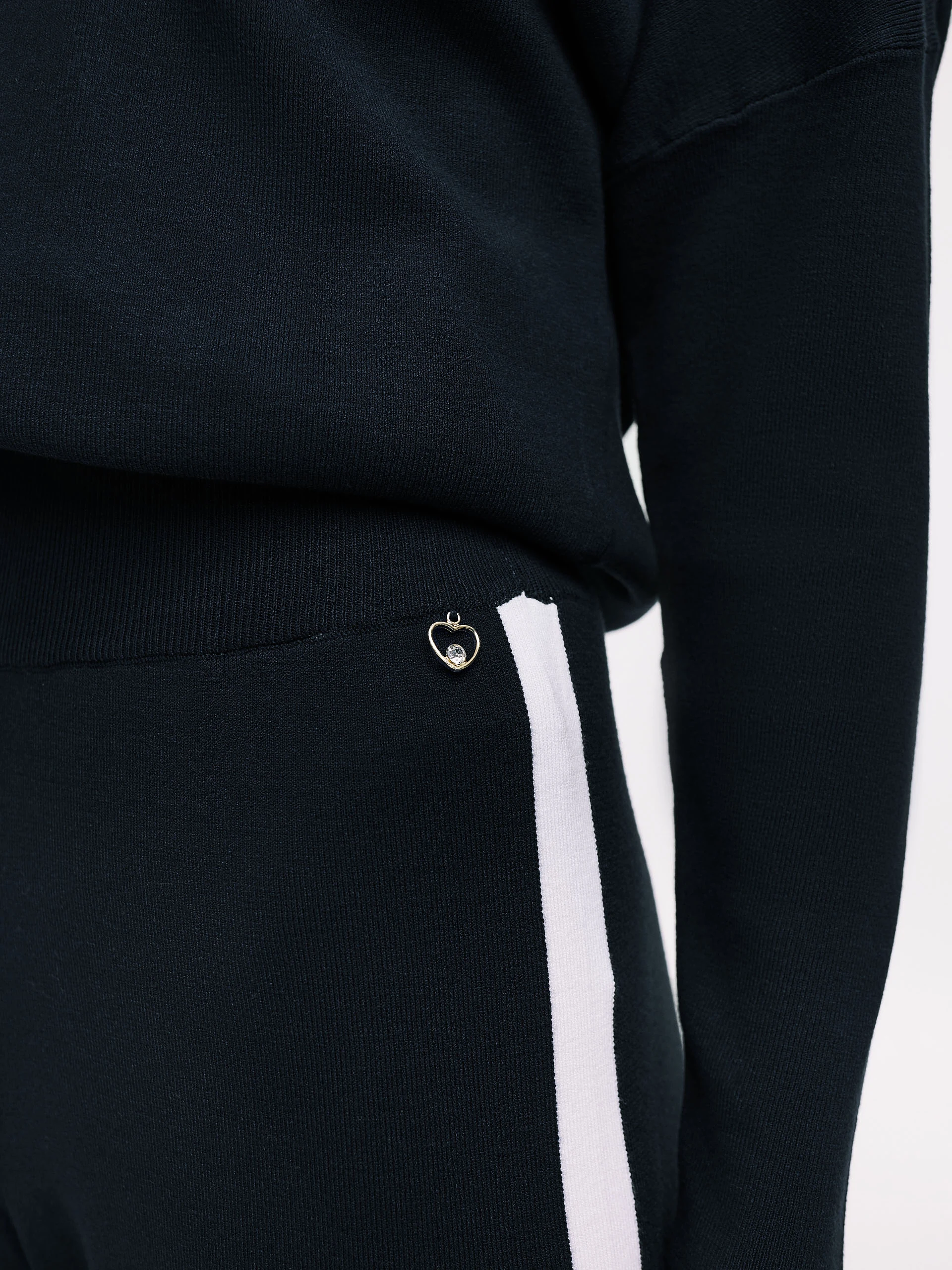 Navy blue pants with piping