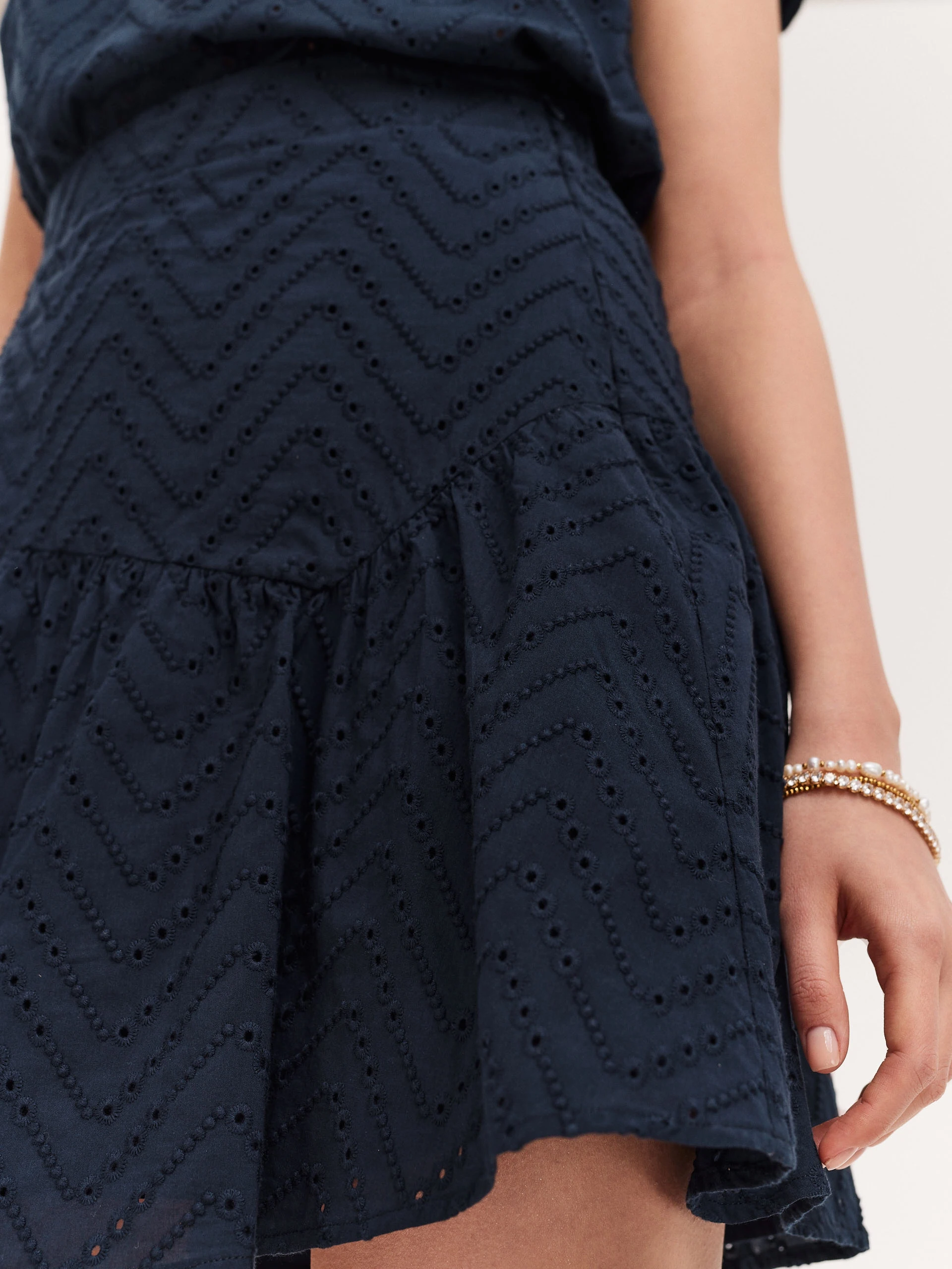 Navy blue cotton skirt
