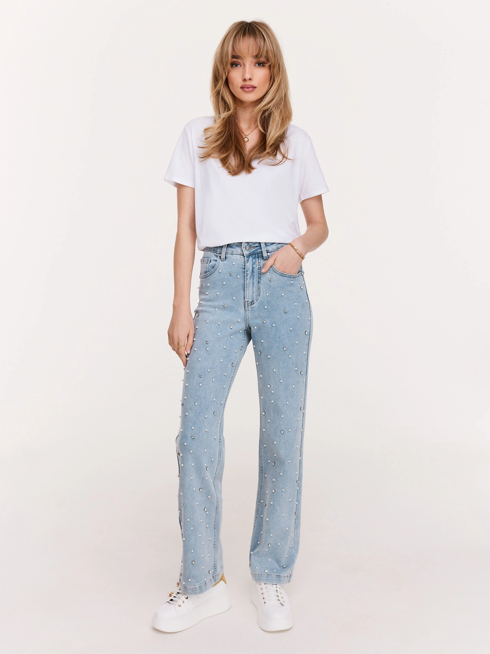 White blouse with short sleeves