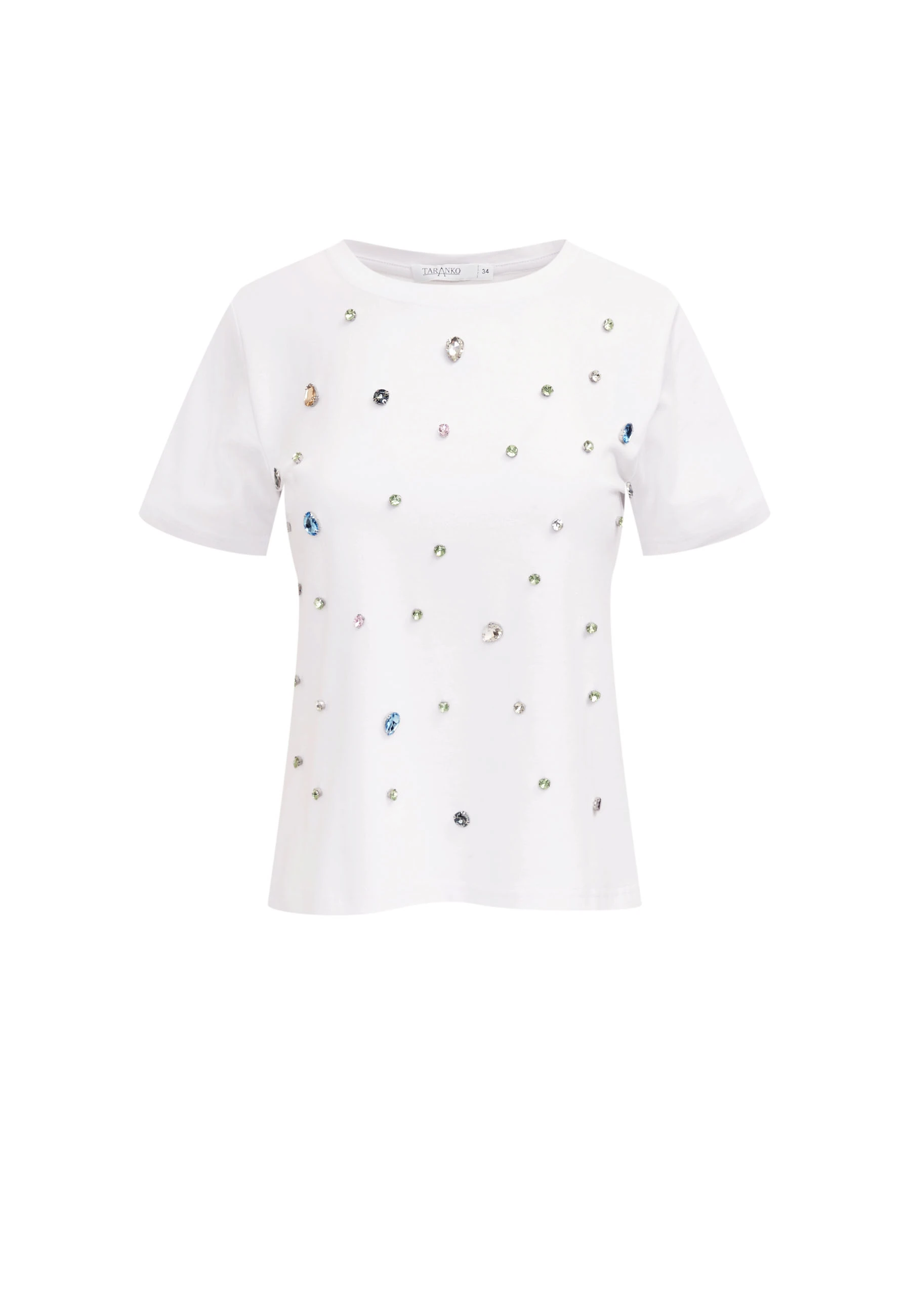 White cotton blouse decorated with crystals