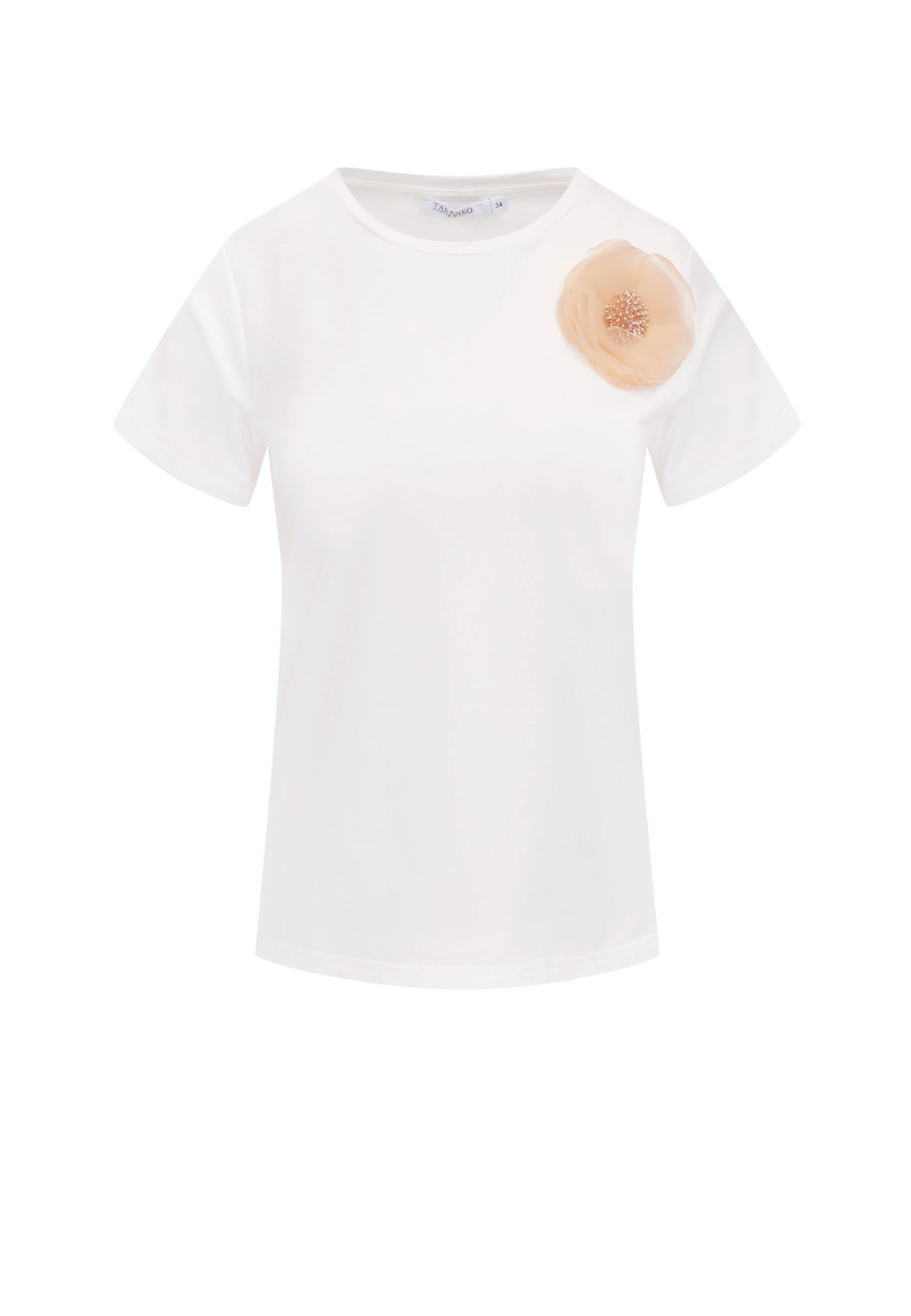 Classic white blouse with short sleeves