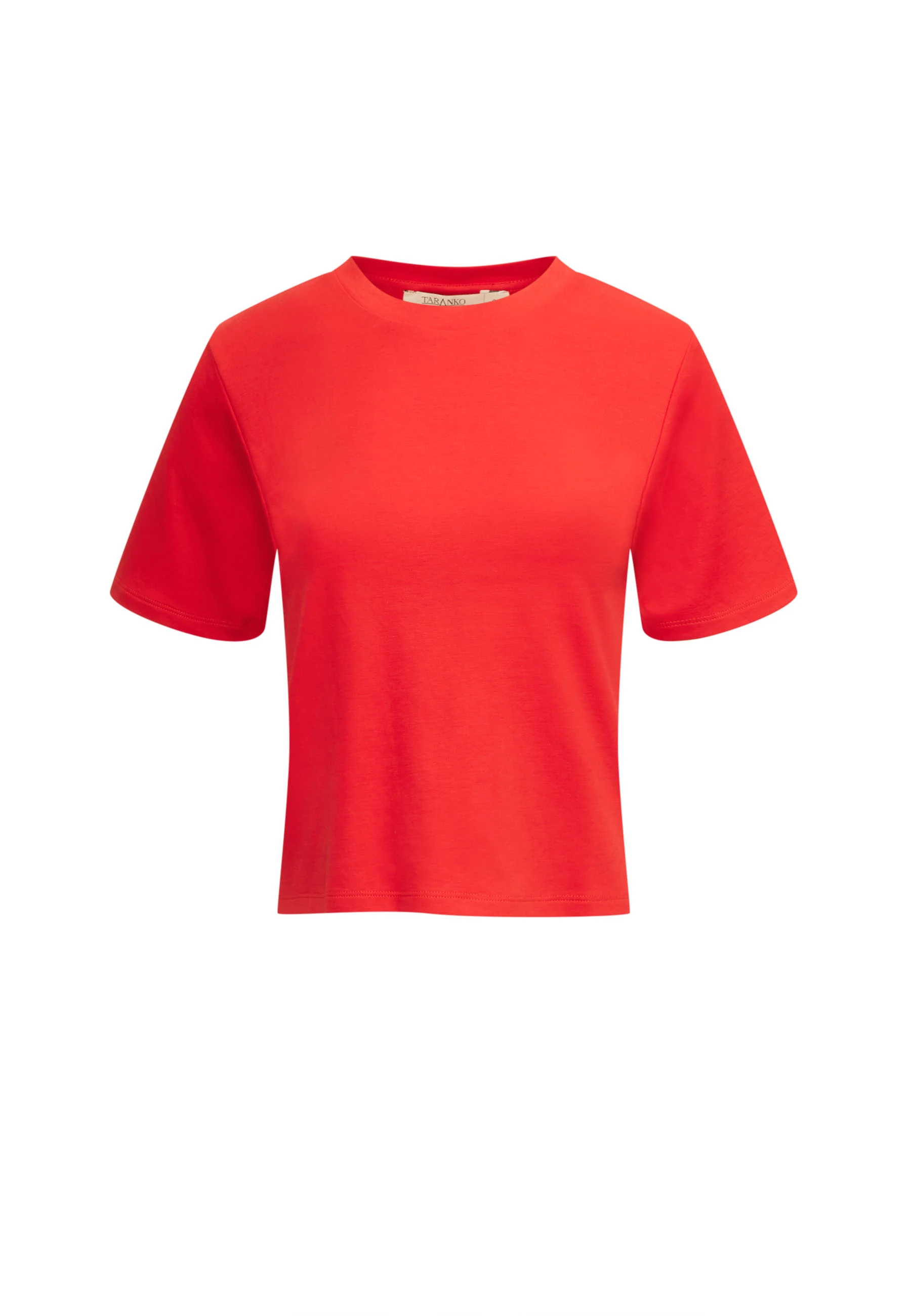 Cotton red blouse with short sleeves