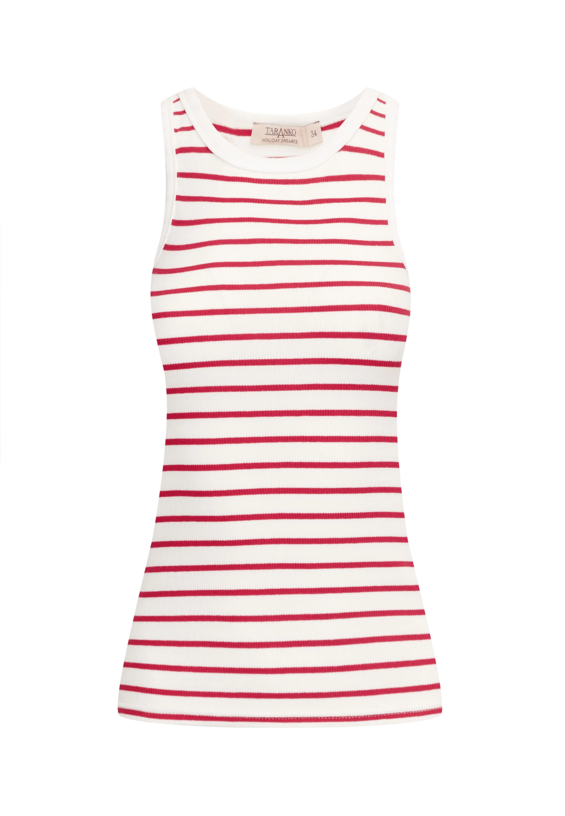 Striped cotton ribbed top