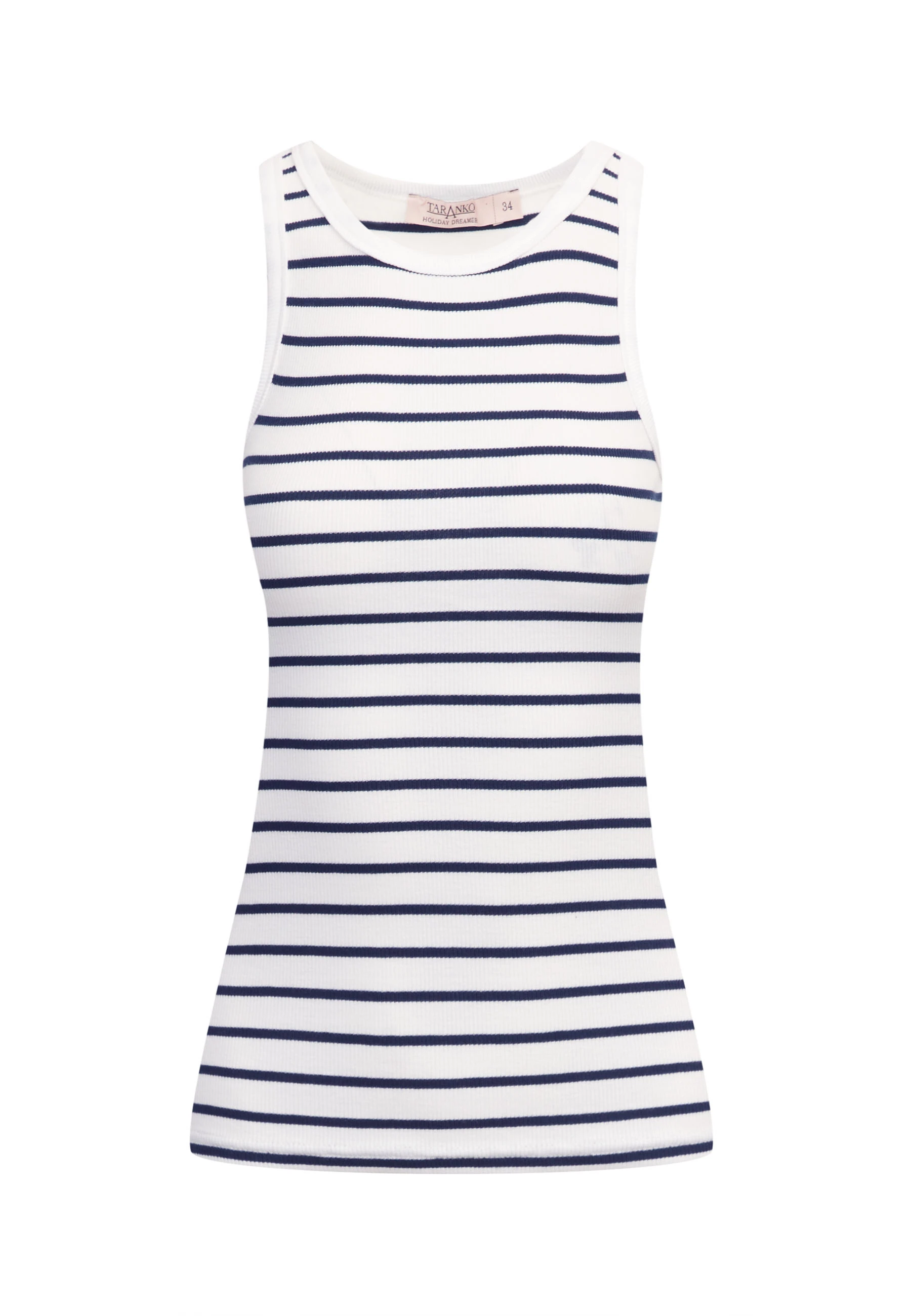 Fitted striped cotton top
