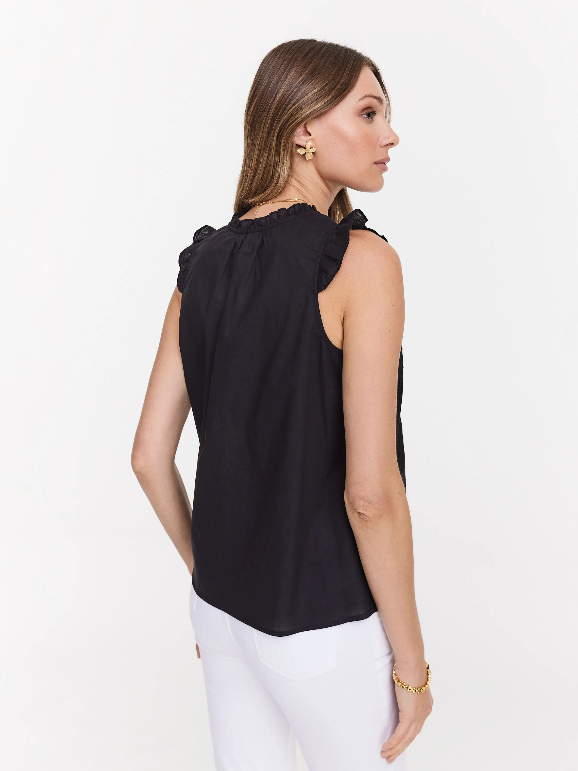Black blouse with lace motif