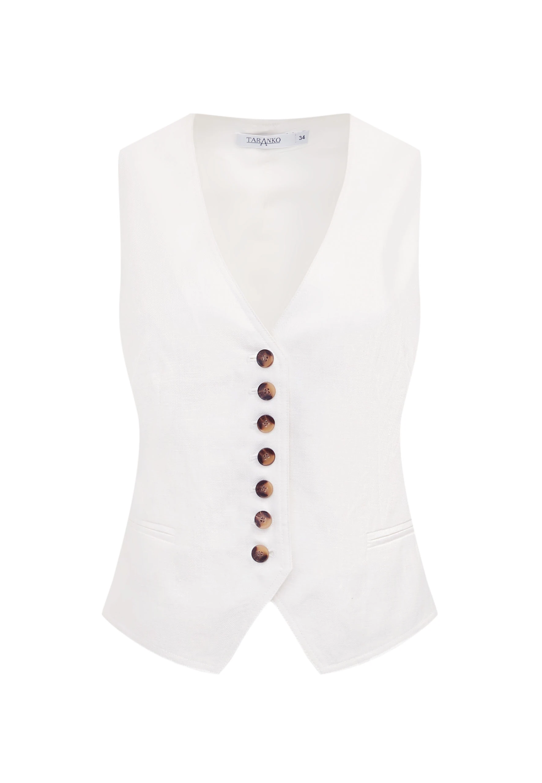 Elegant white button-down vest