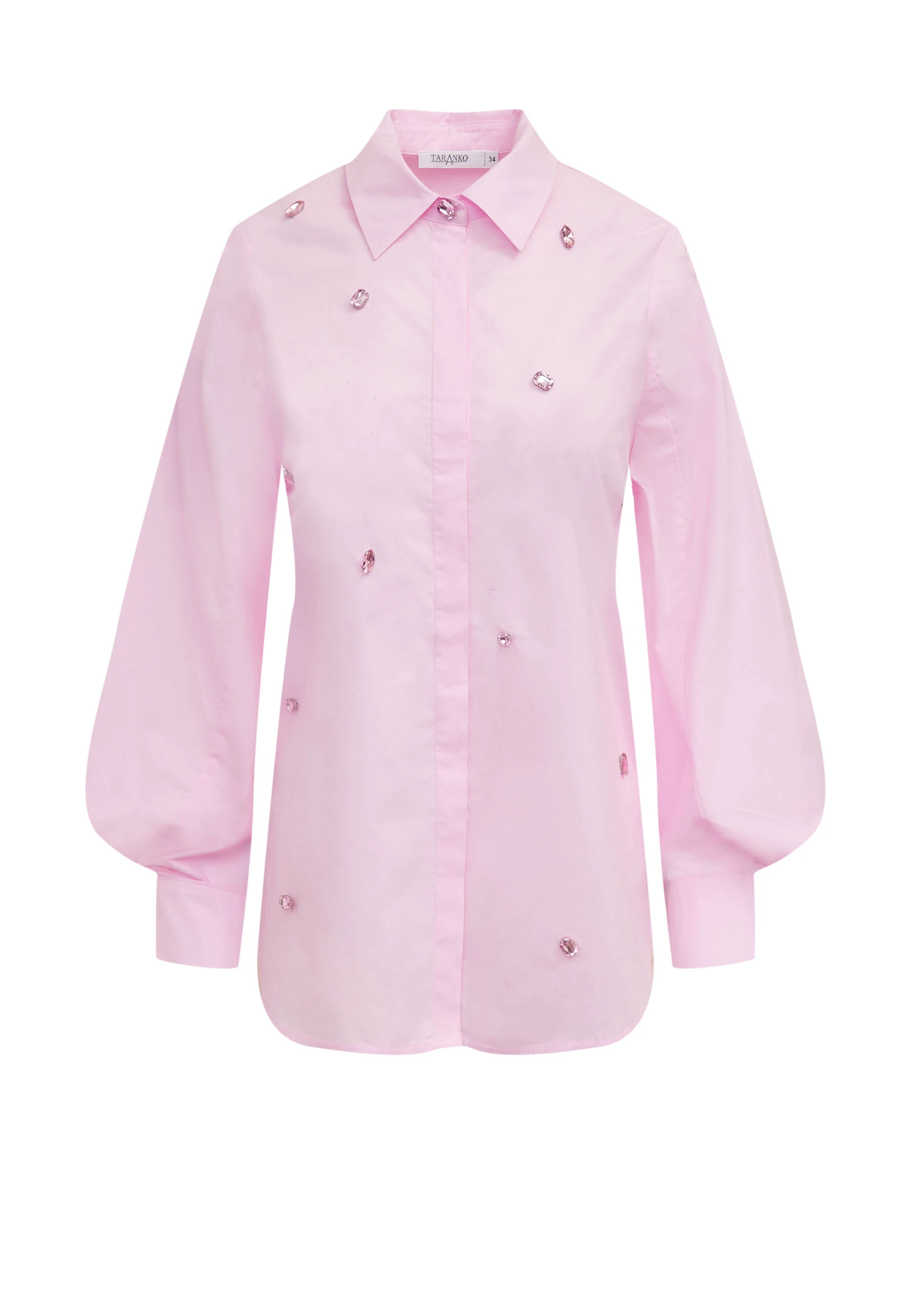 Light pink oversize shirt with crystals