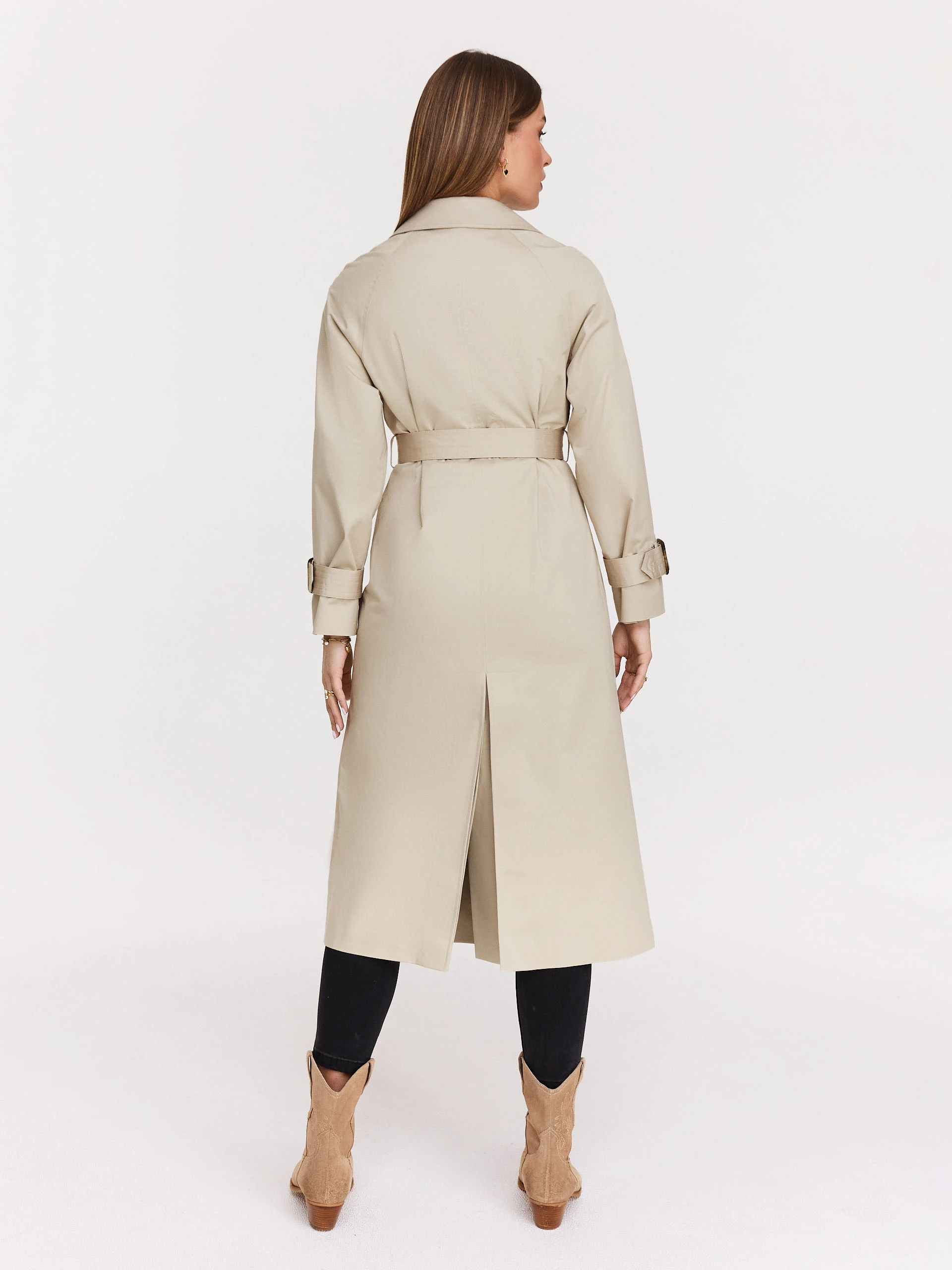 Light grey long trench coat