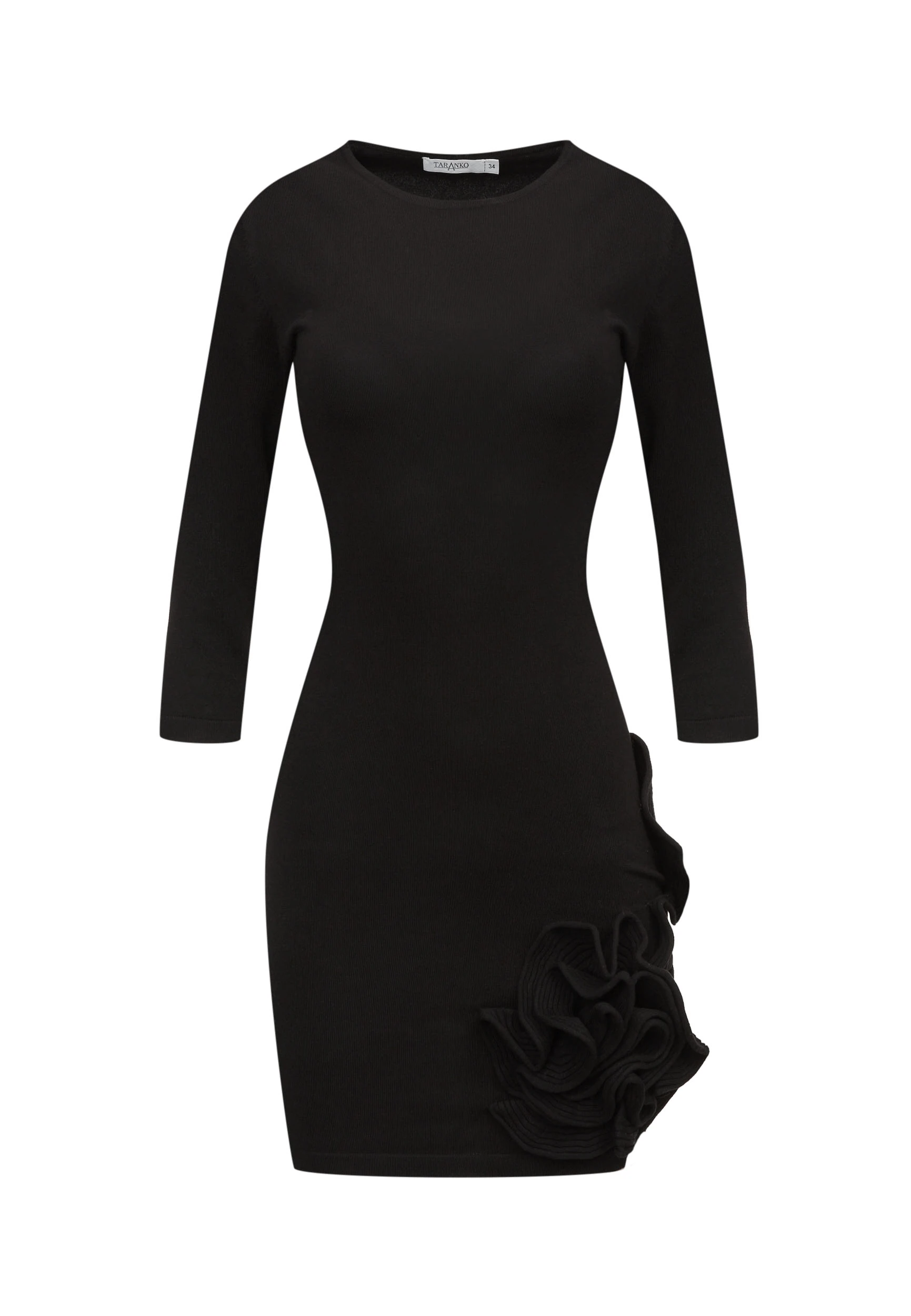 Fitted black knit dress