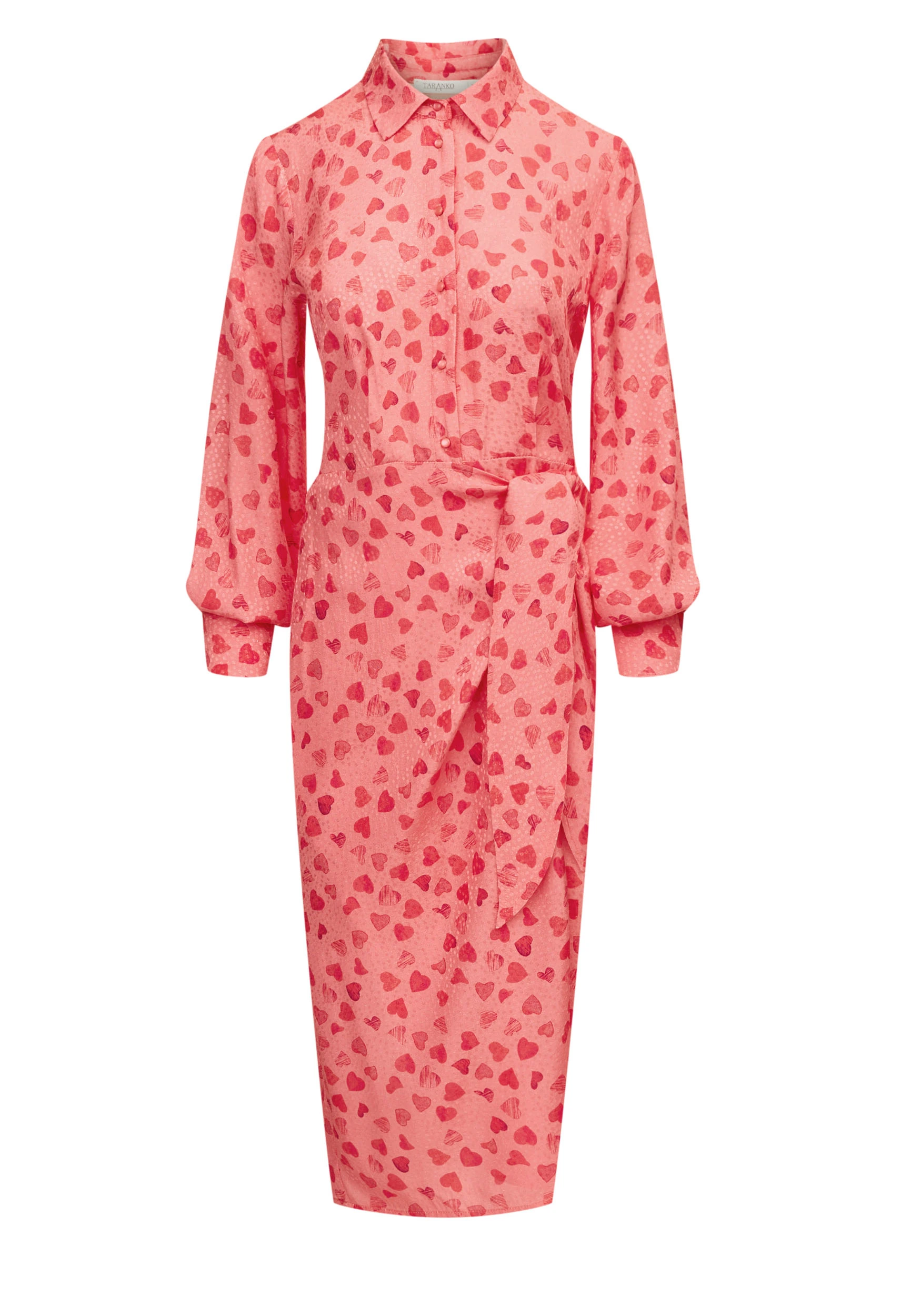 Airy pink dress with tiny hearts