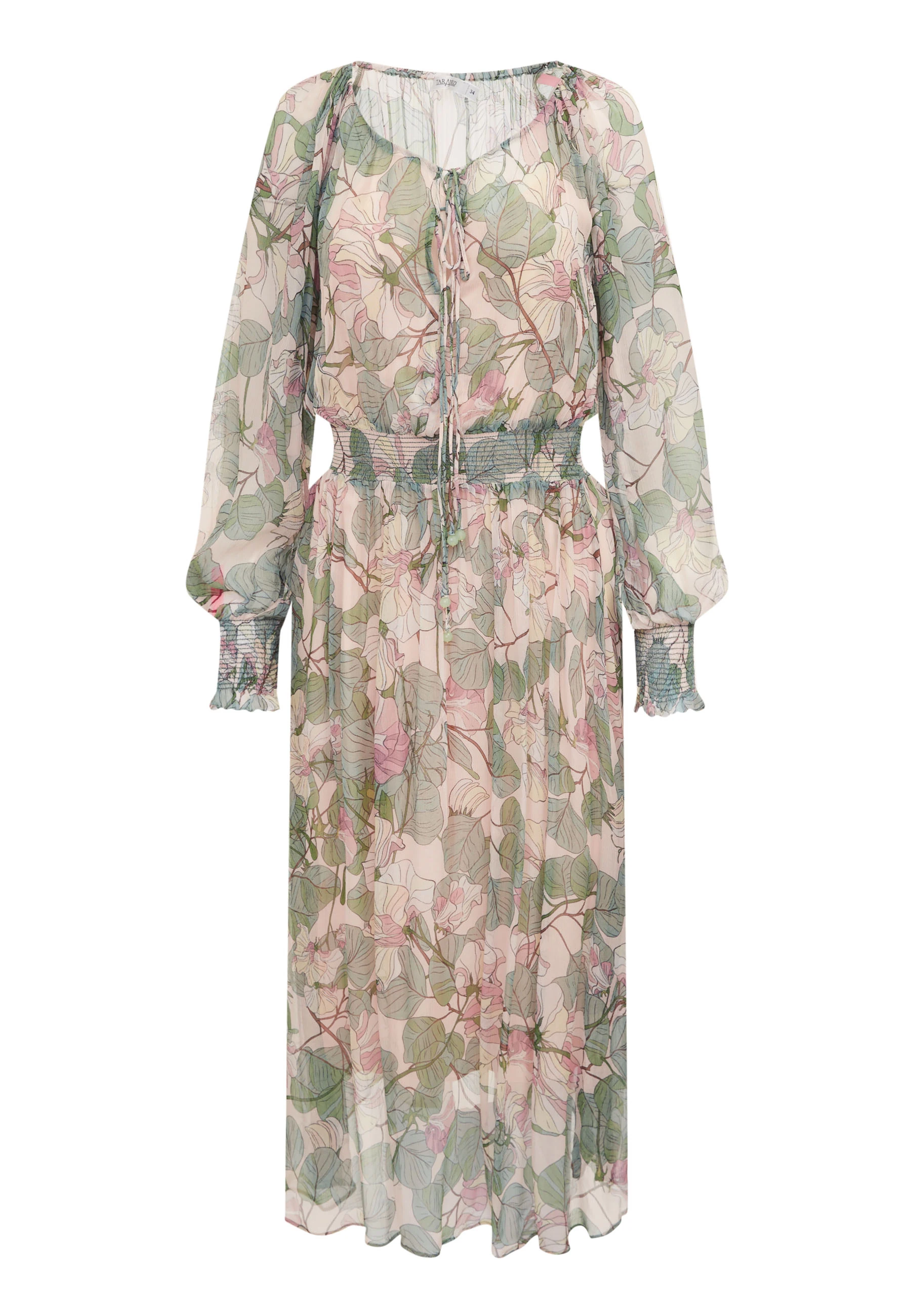 Transparent long floral dress