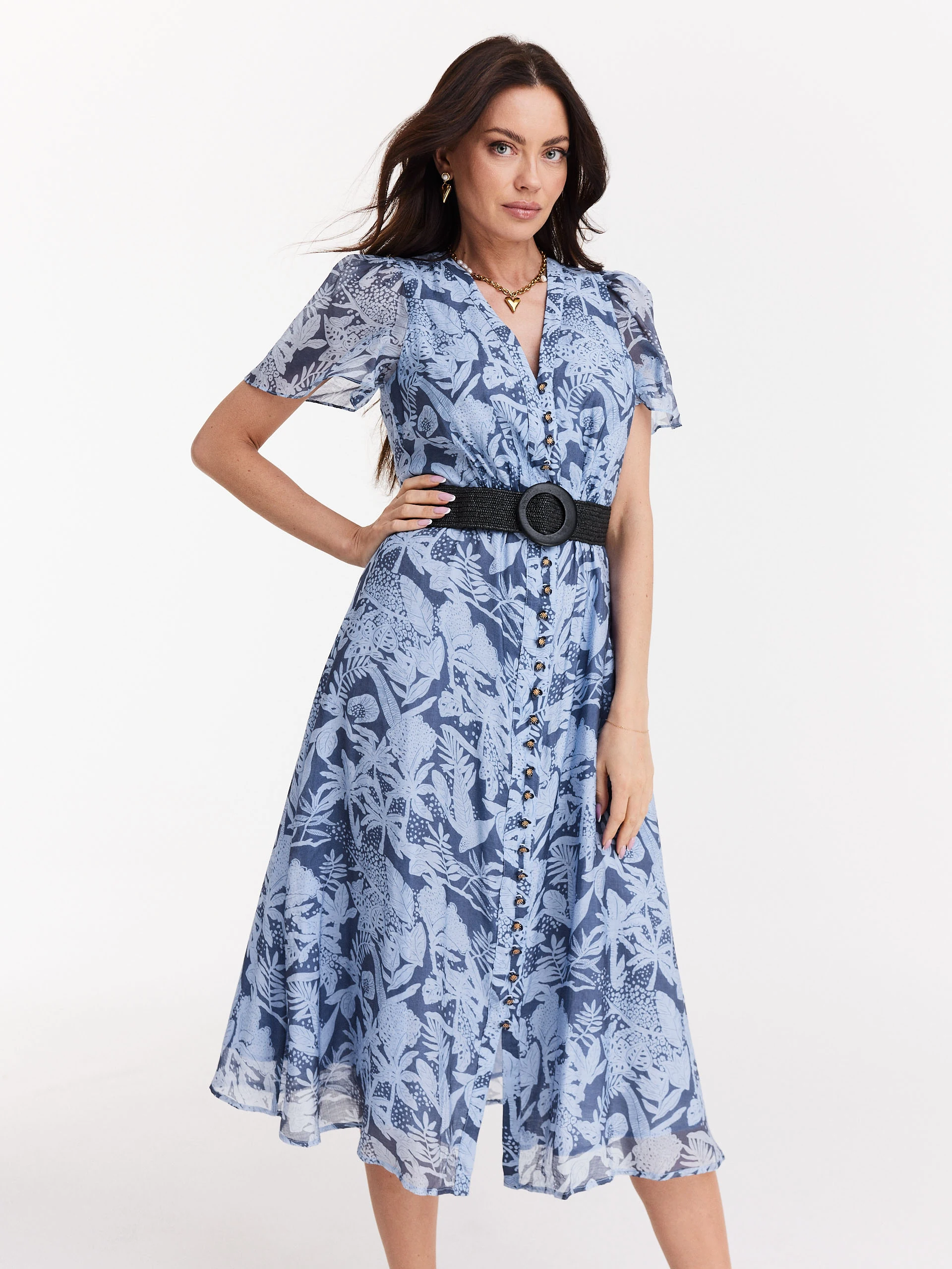 Viscose dress with floral pattern