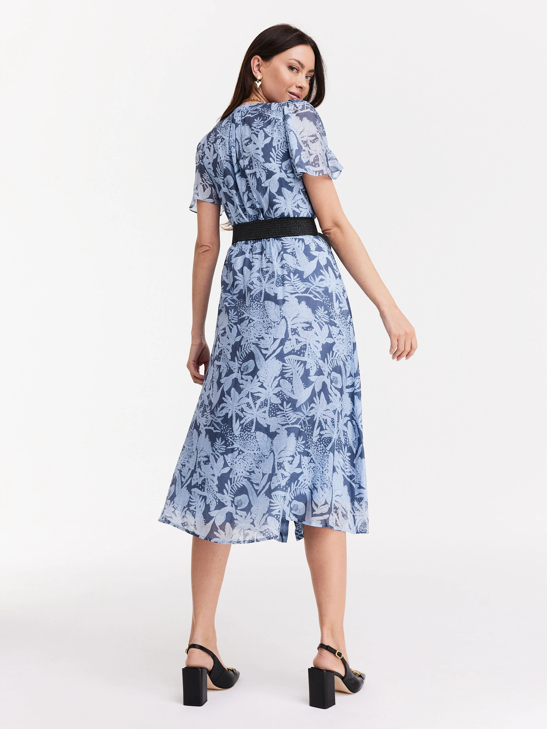 Viscose dress with floral pattern