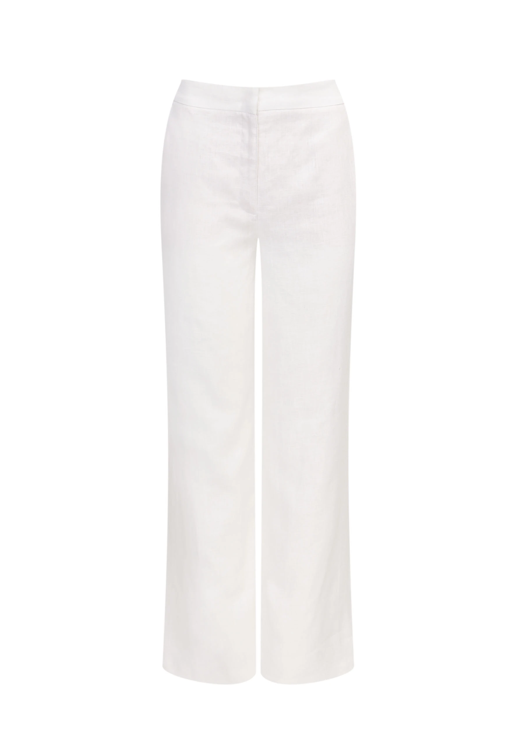Linen white high-waisted pants