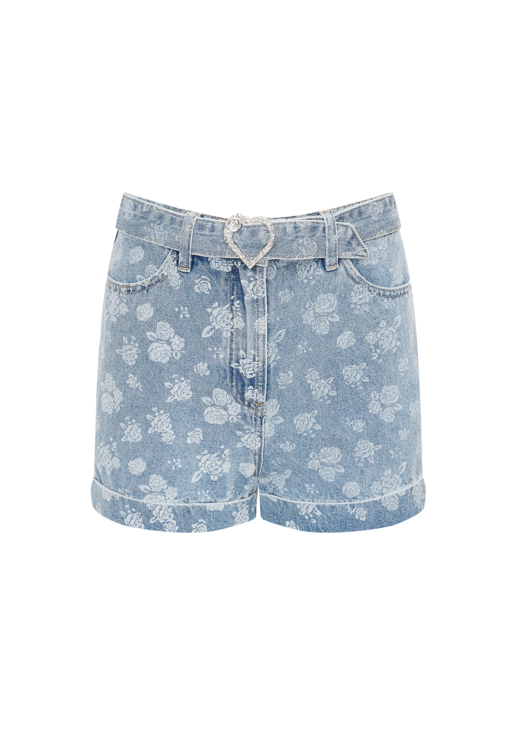 Jeans short shorts in roses