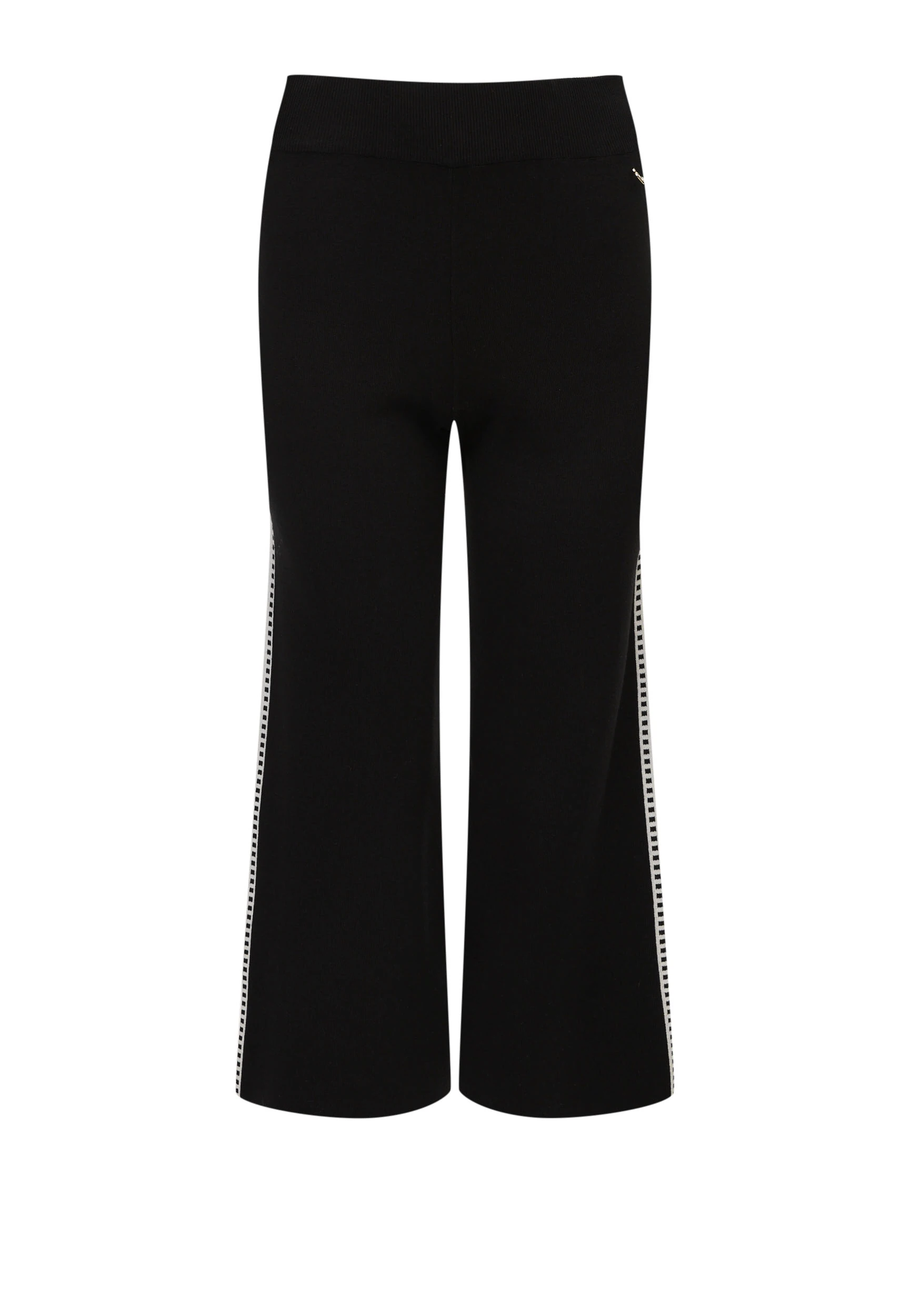 High-waisted black pants with trimmings