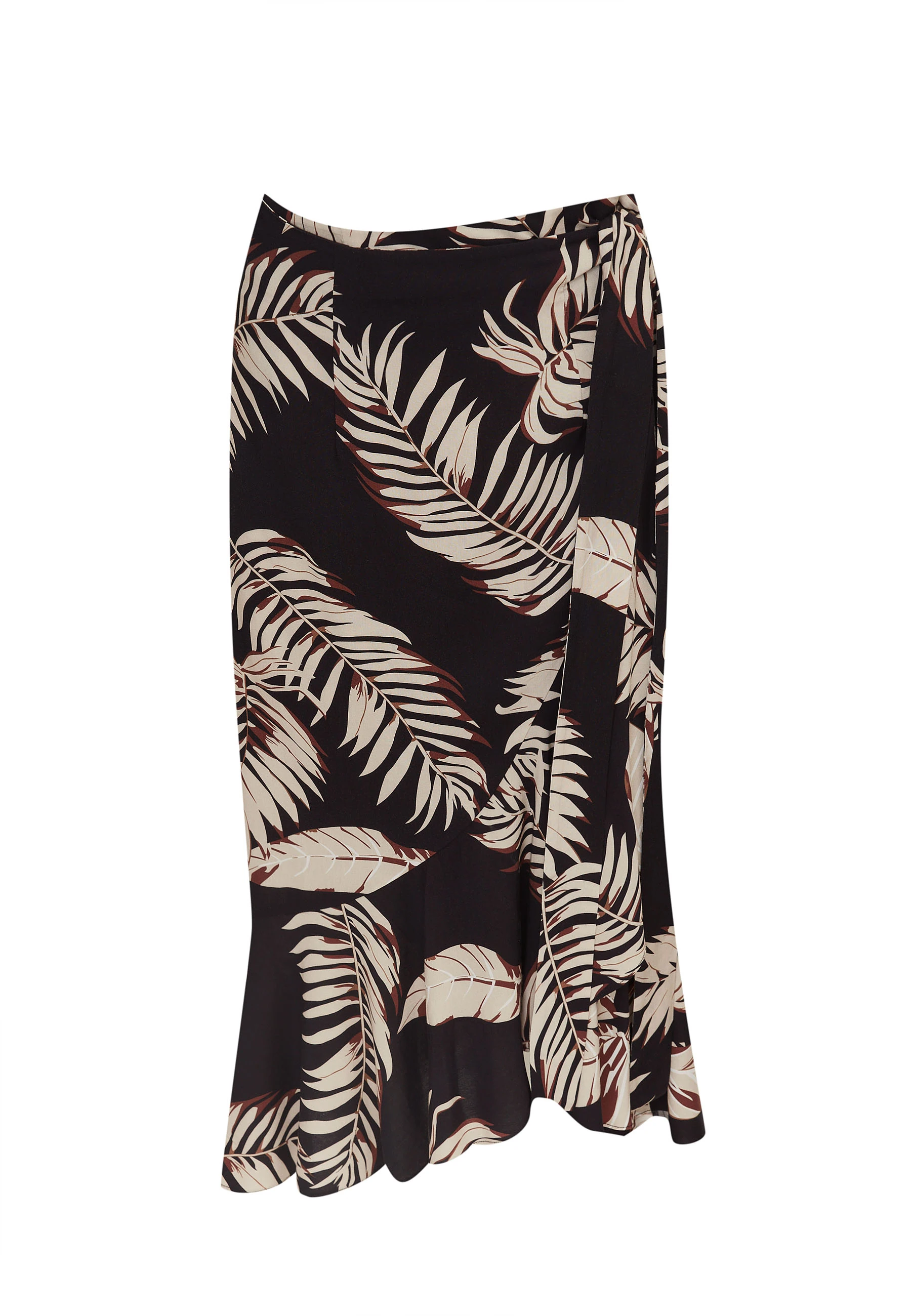 Black skirt with leafy patterns