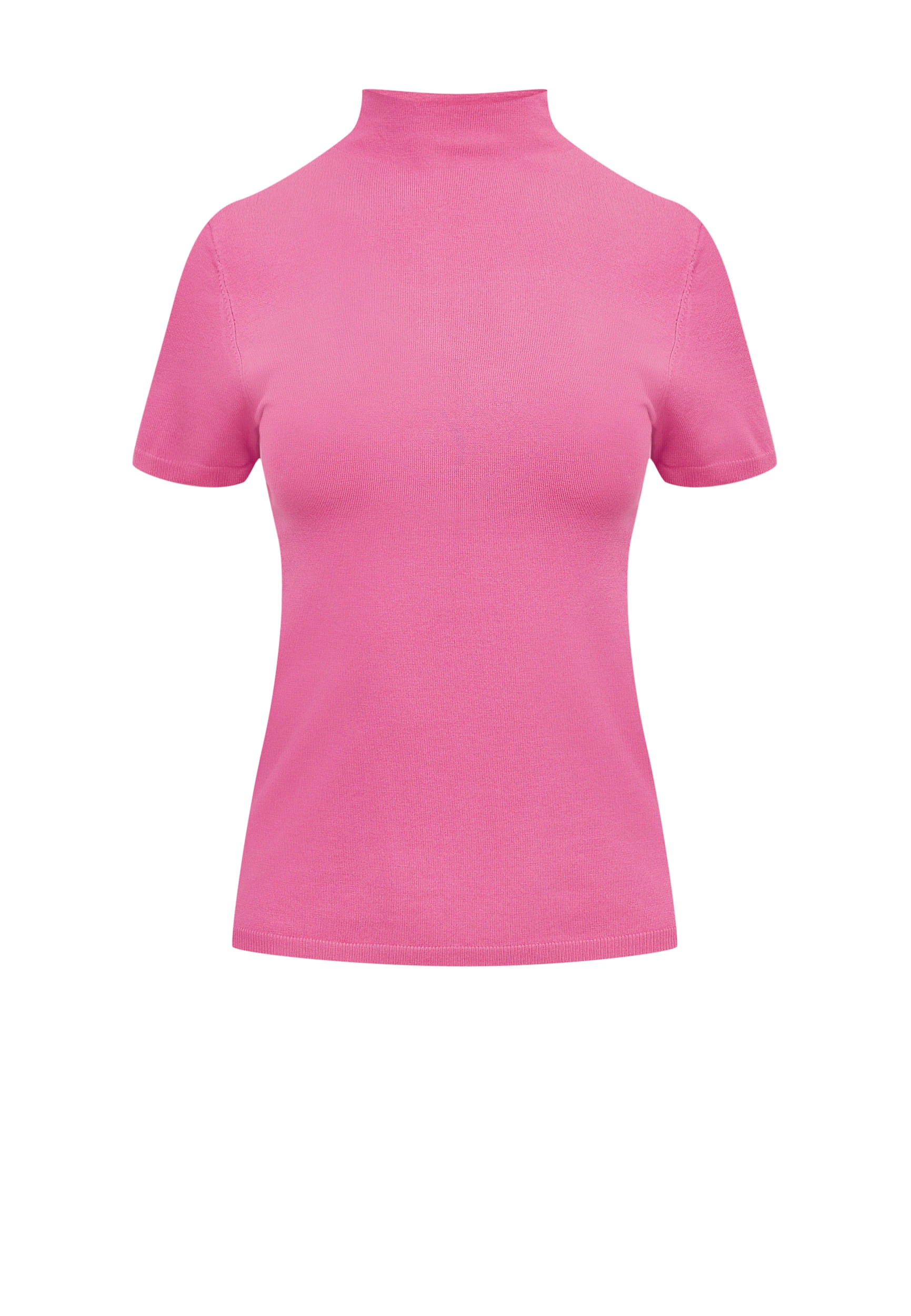 Pink viscose sweater with short sleeves