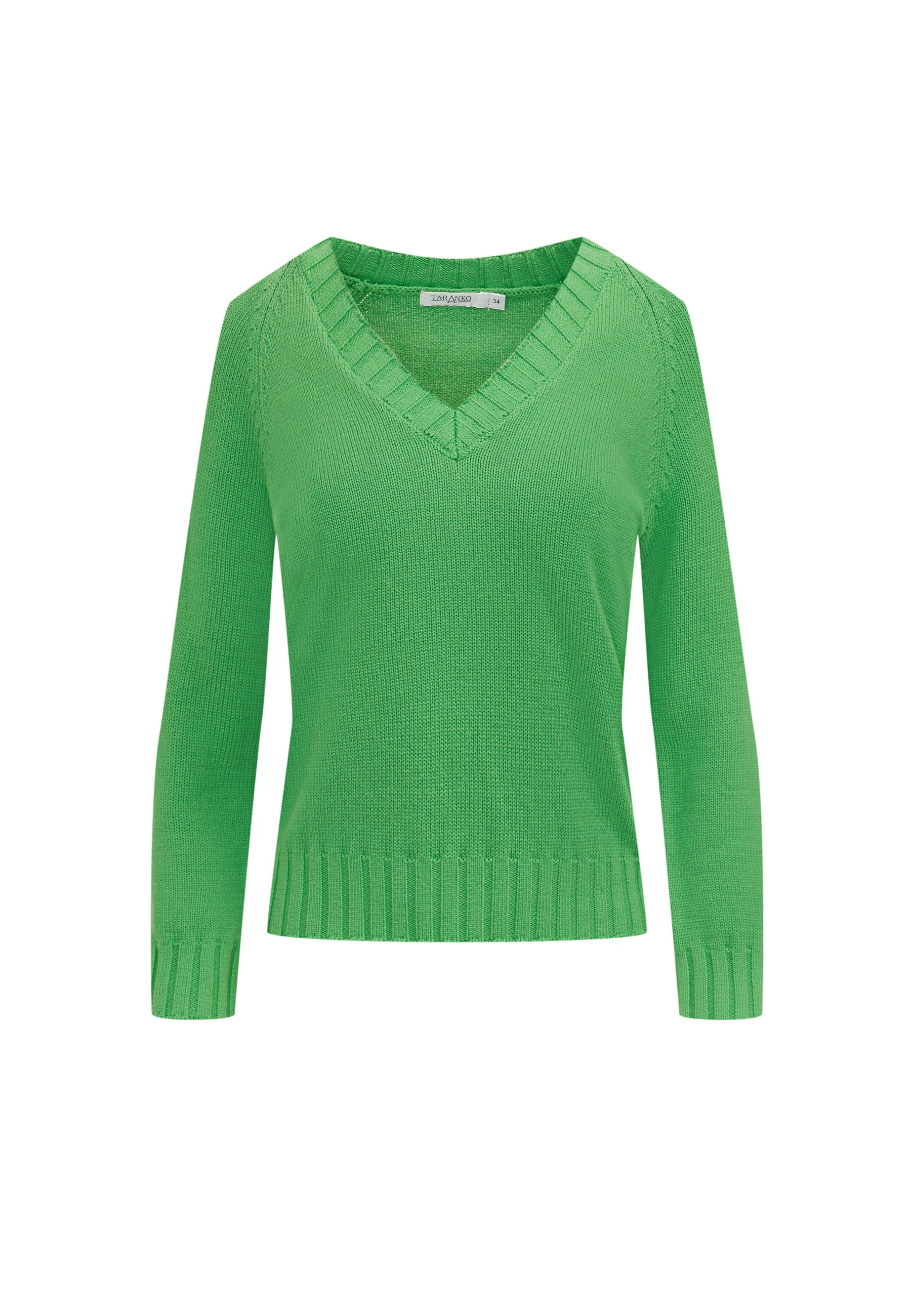 Green sweater with a heart neckline
