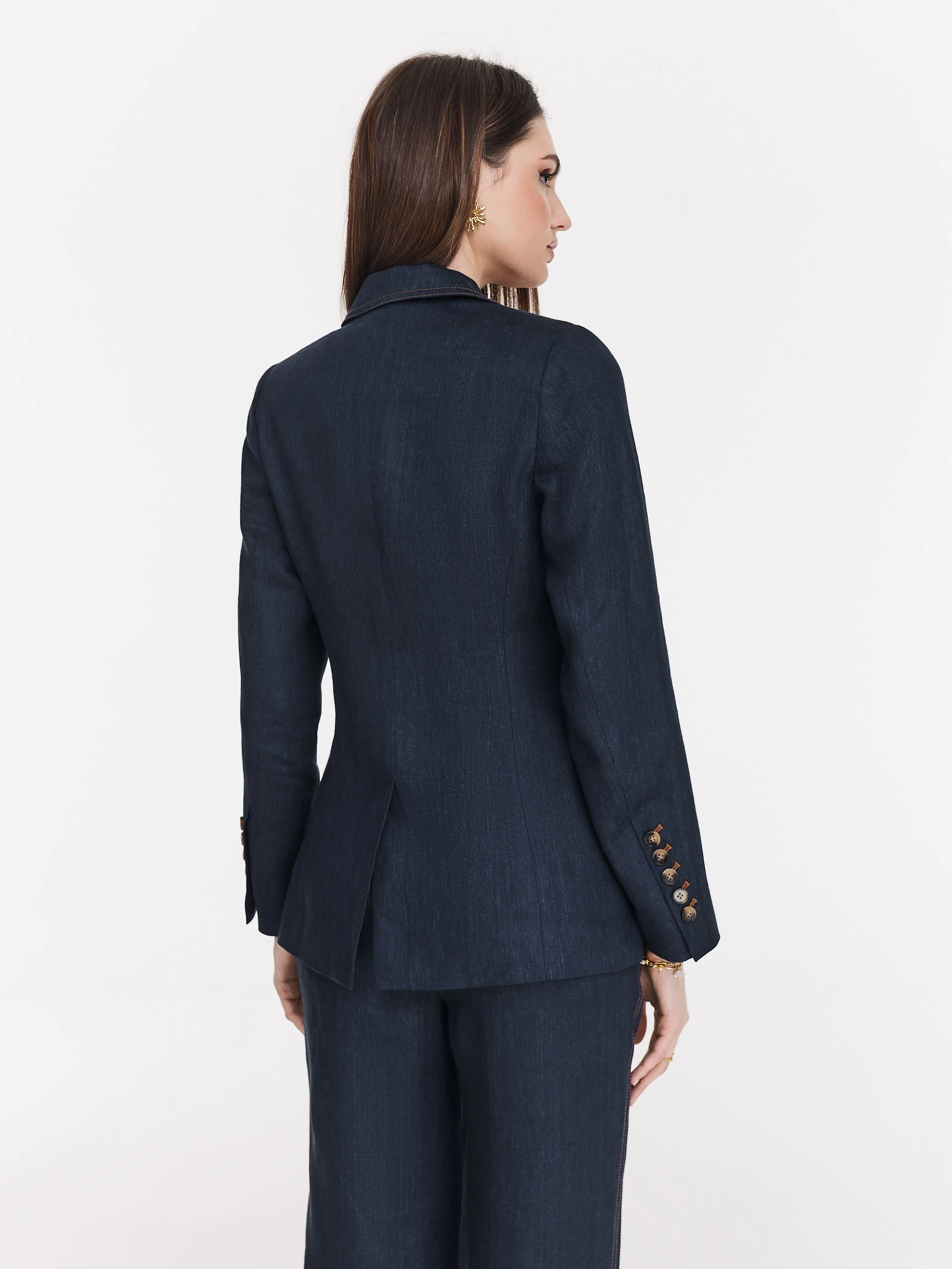 Linen navy blue suit
