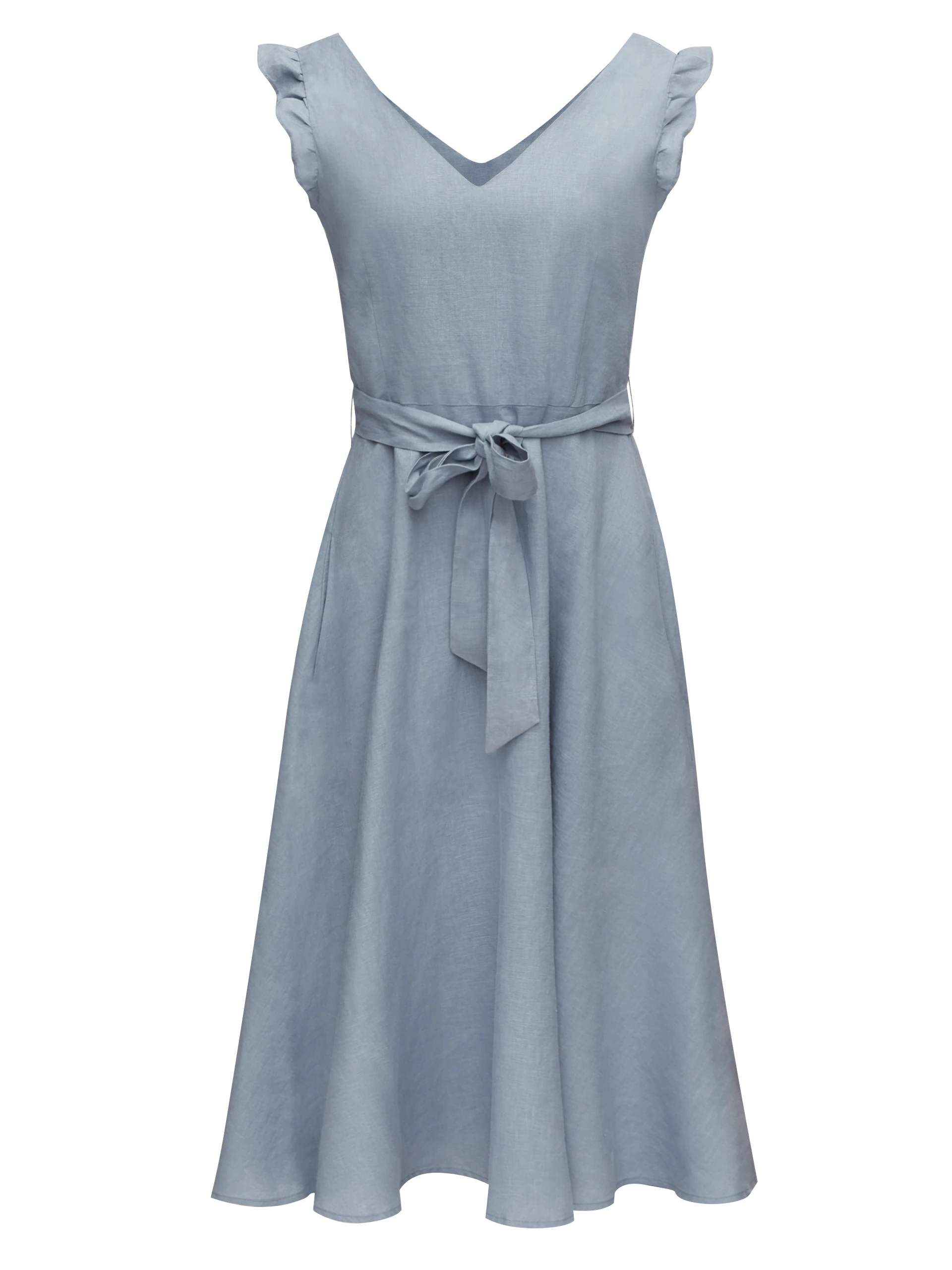 LINEN FLARED DRESS