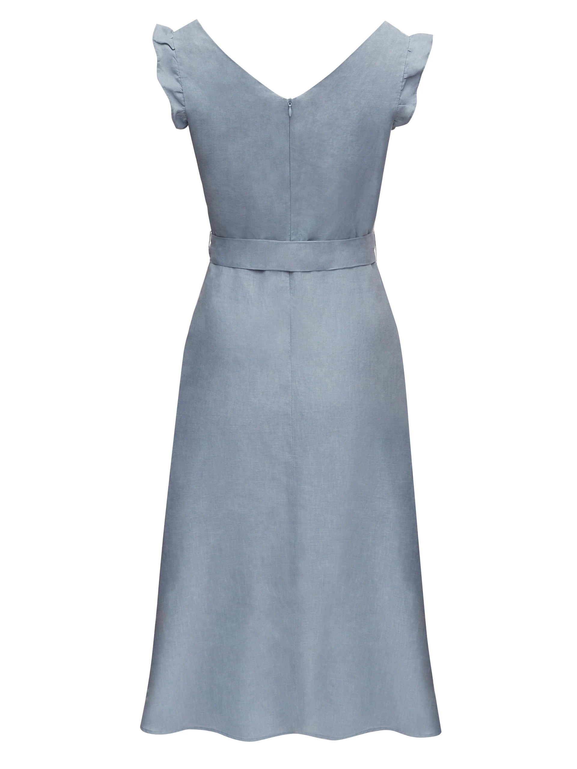 LINEN FLARED DRESS