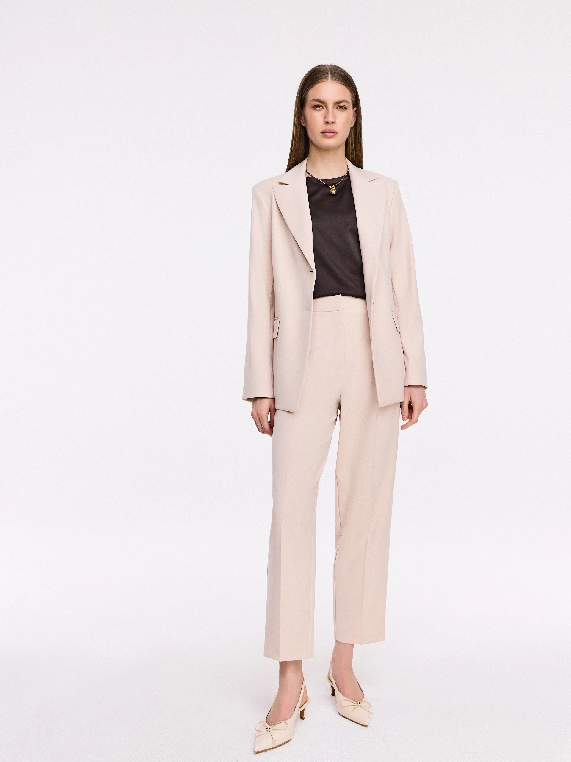 Elegant chocolate-colored silk blouse