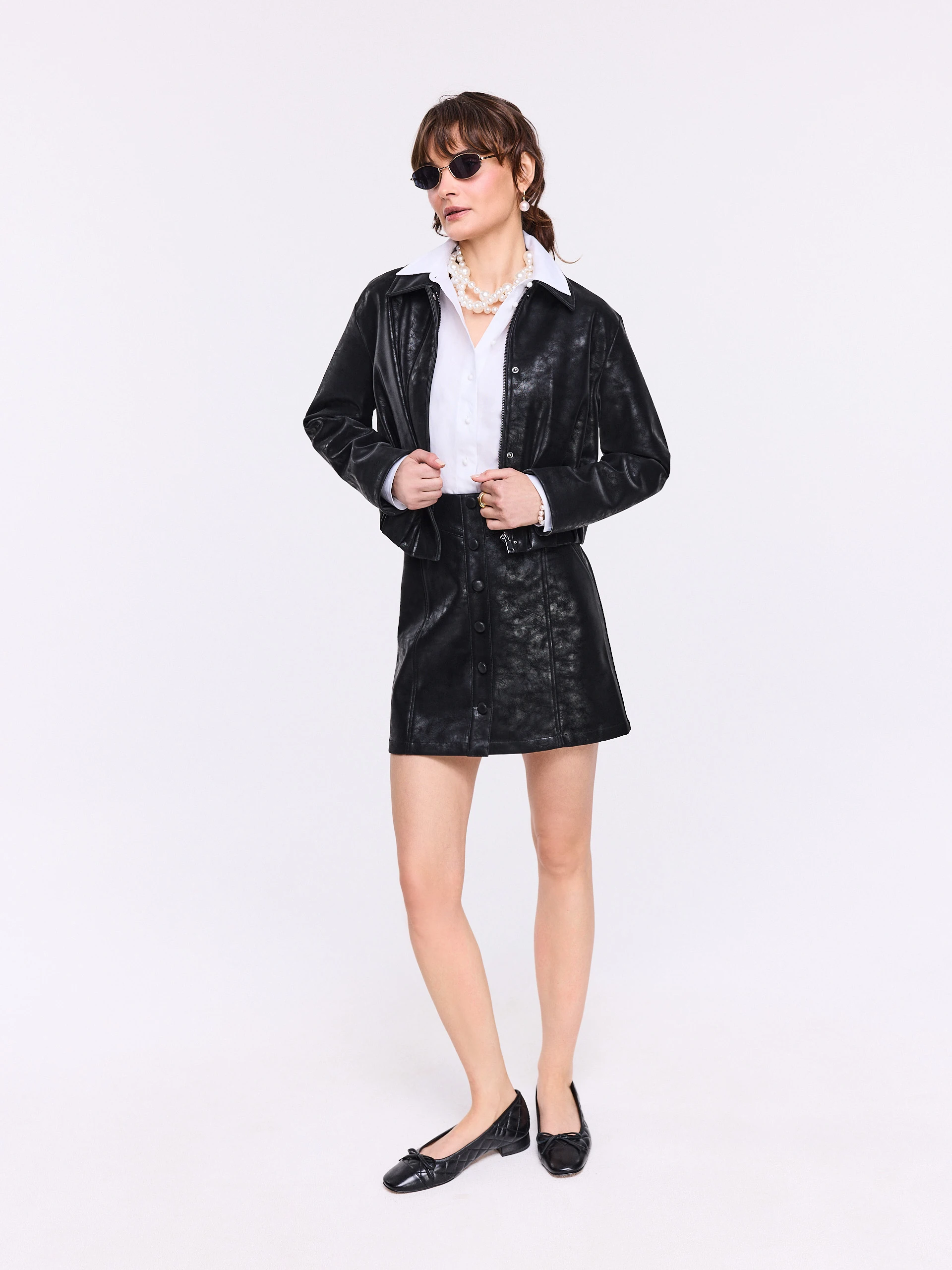 short black dress jacket Ash & Erie Black Bomber Jacket for Short Men main image 1