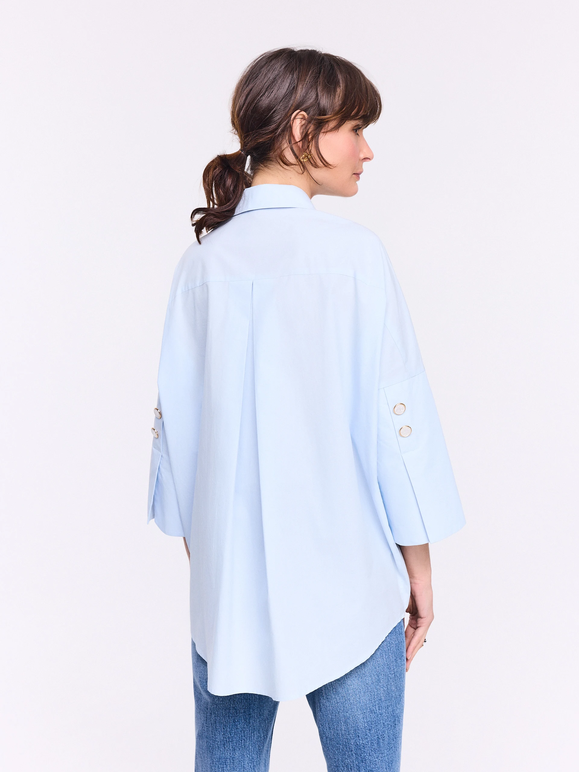 Blue cotton oversized shirt