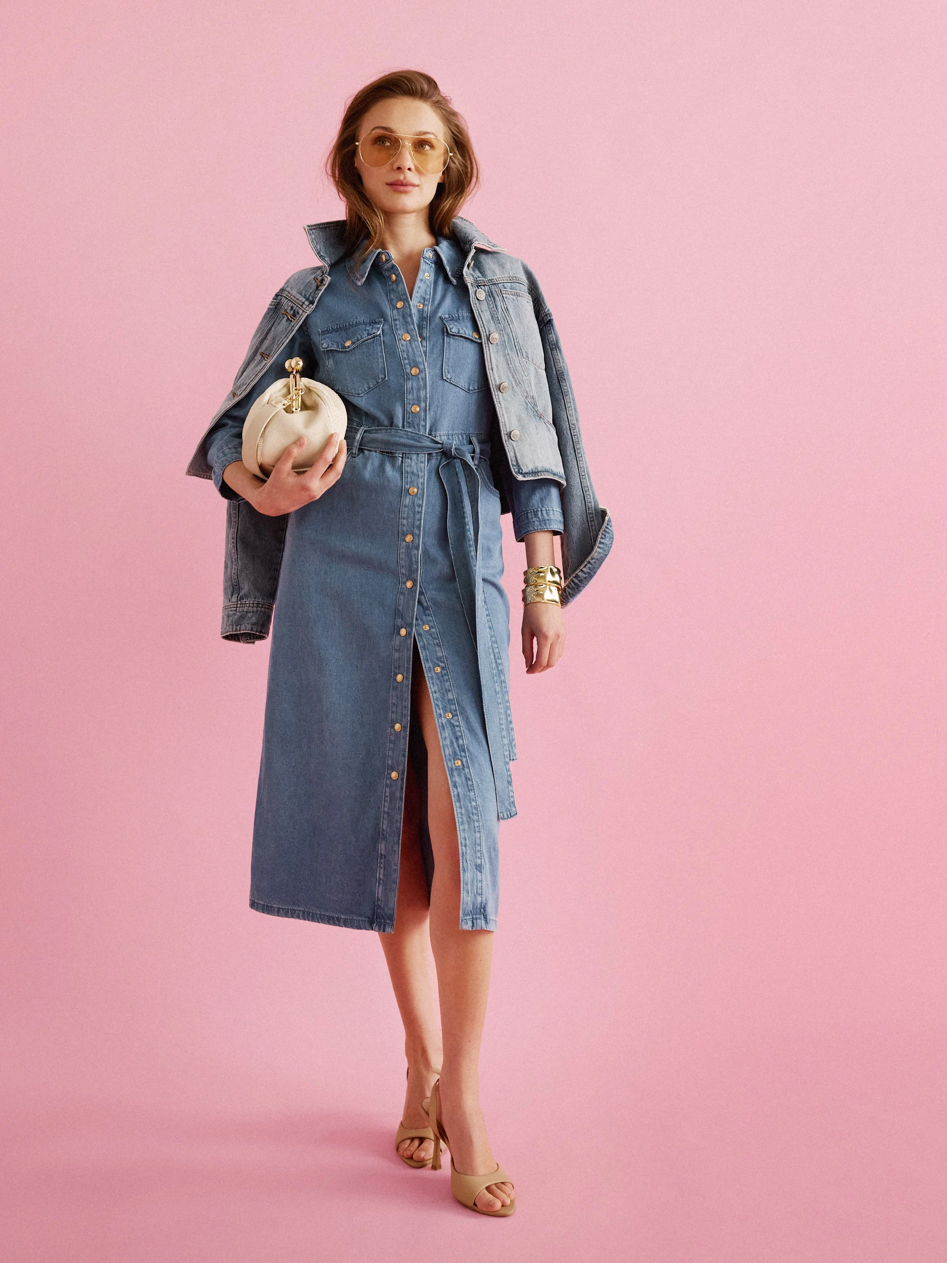 Midi denim dress