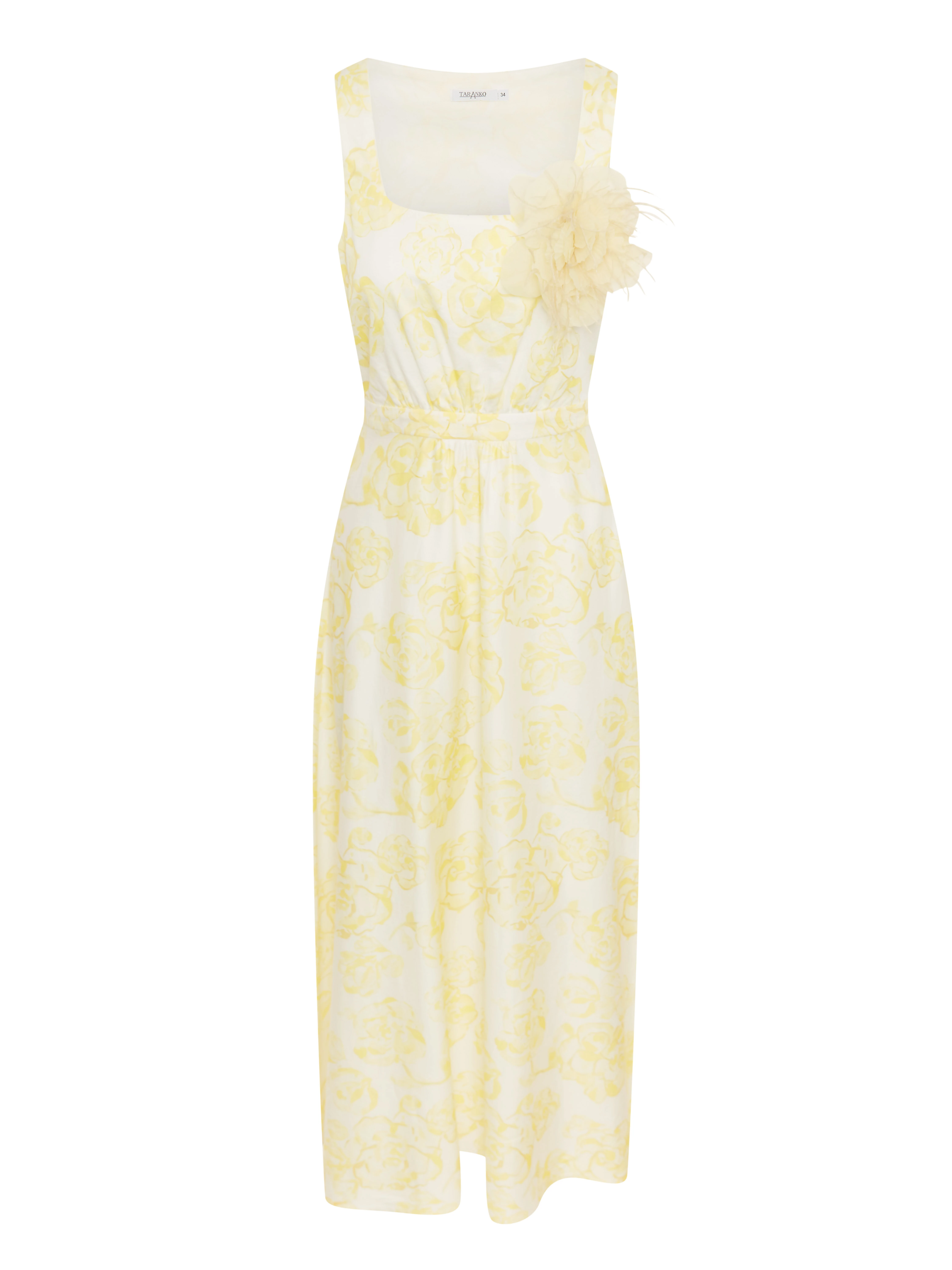 White cotton dress with yellow flowers