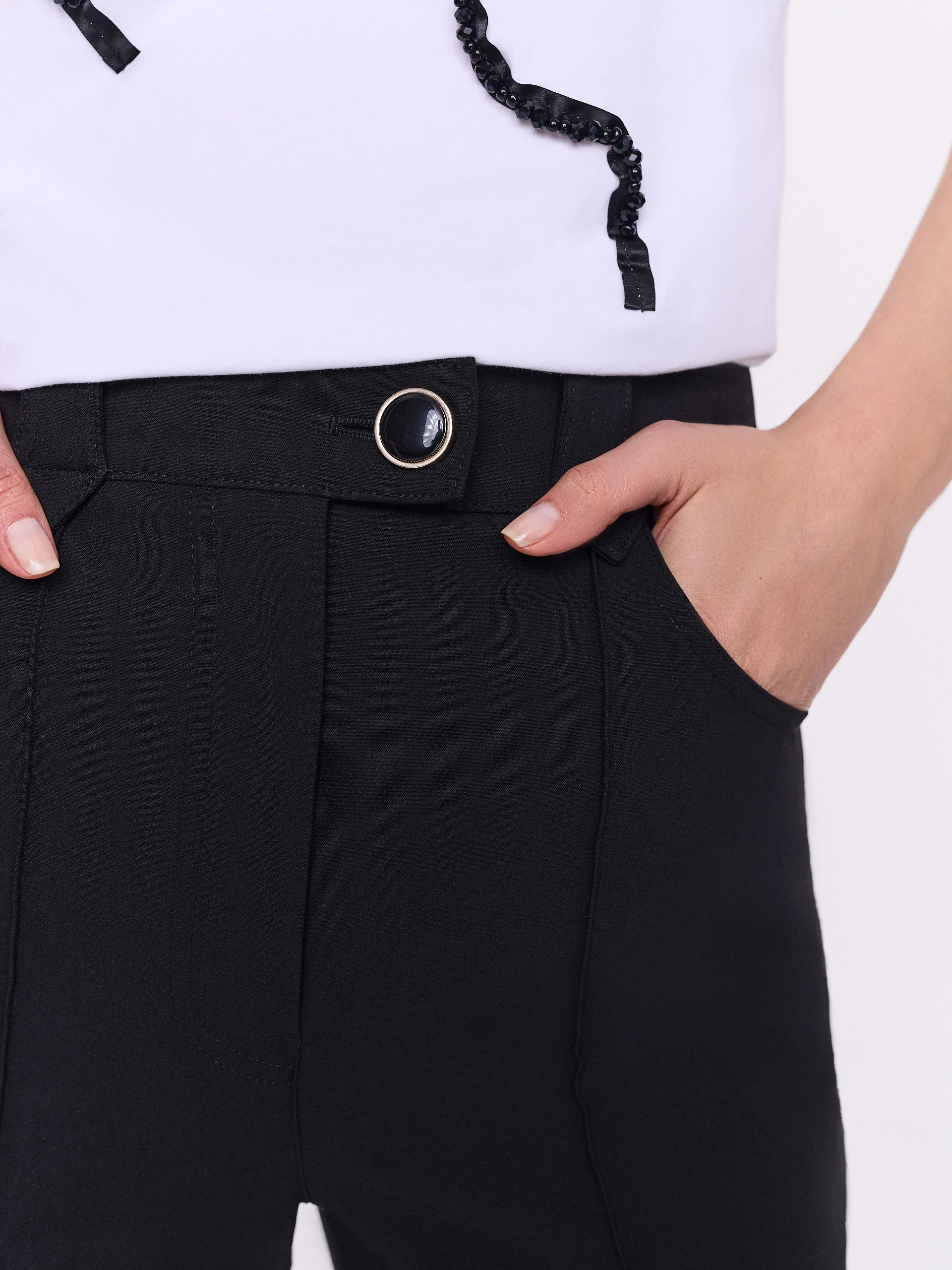 Black pants with straight legs