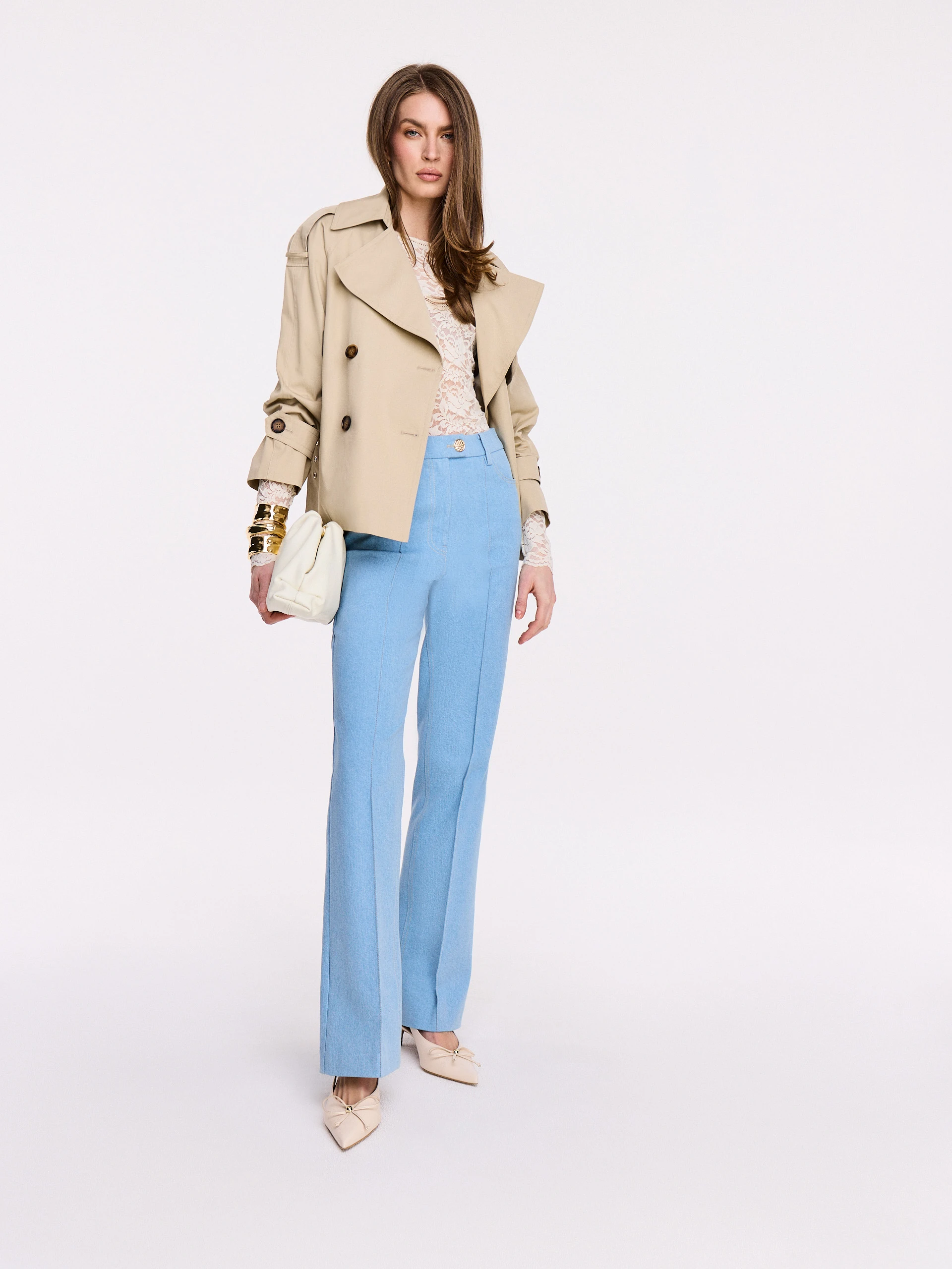 Elegant blue denim pants