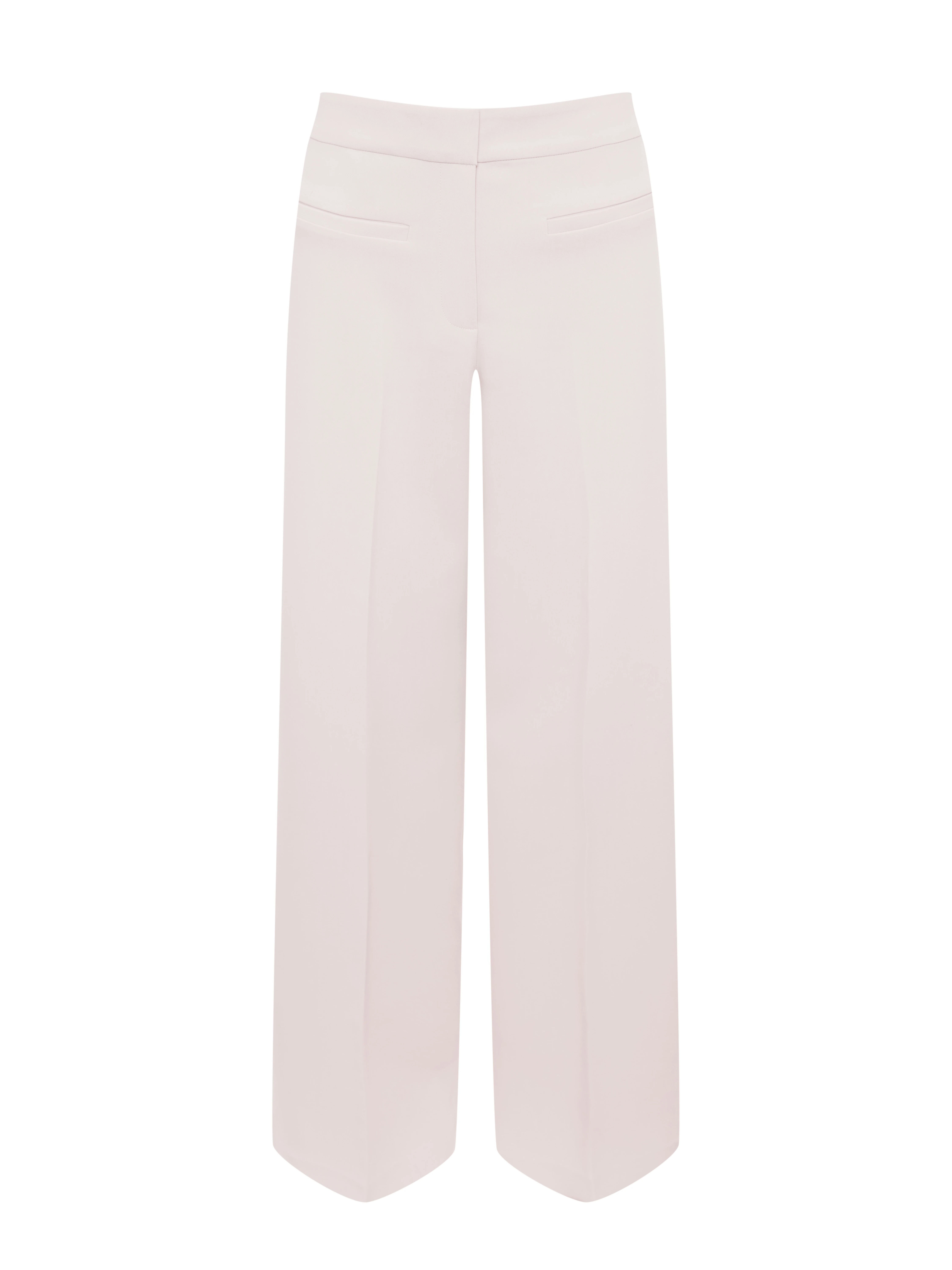 Cream high-waisted suit pants