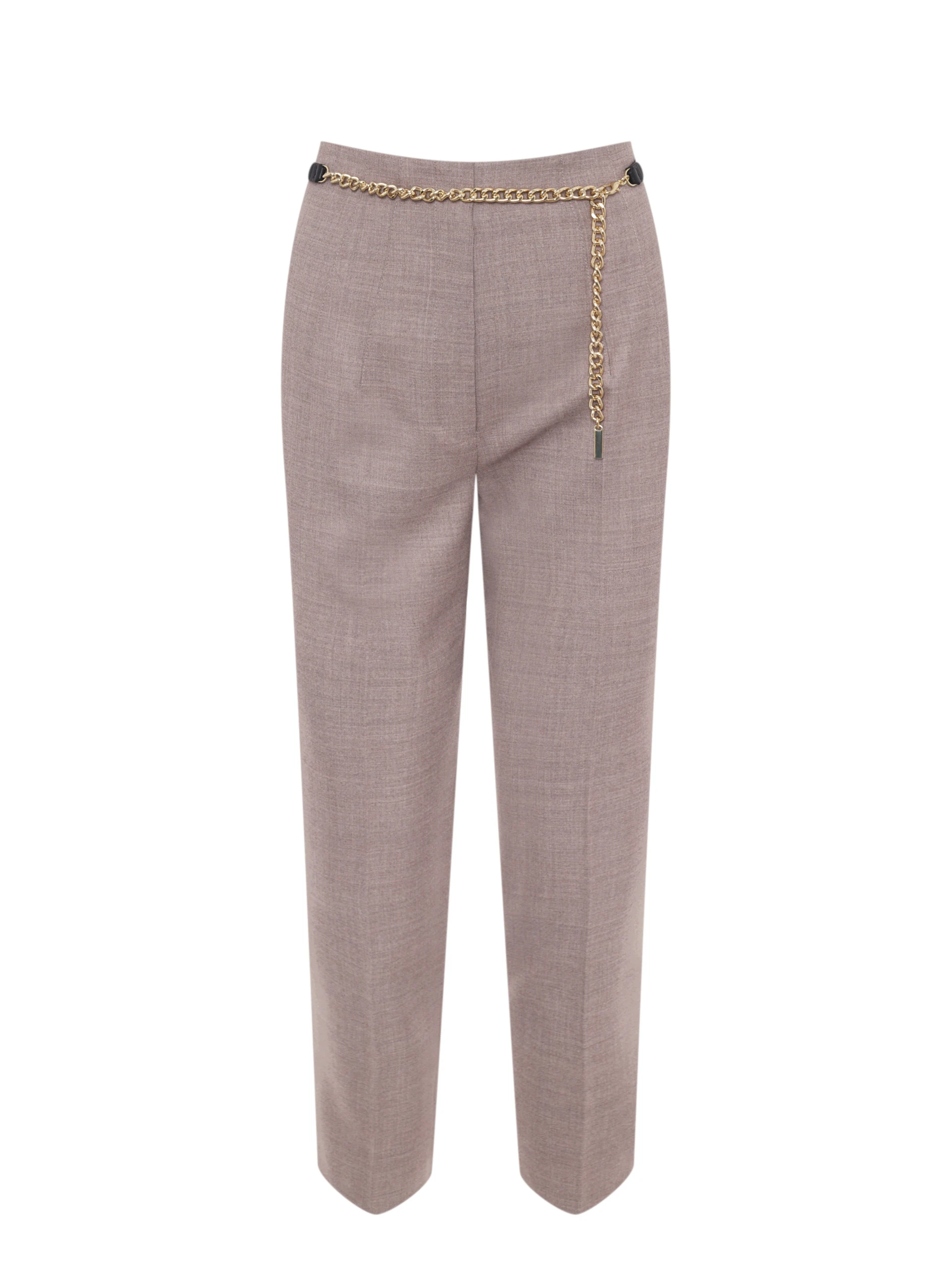 Eleganckie spodnie z wełną w  kolorze taupe