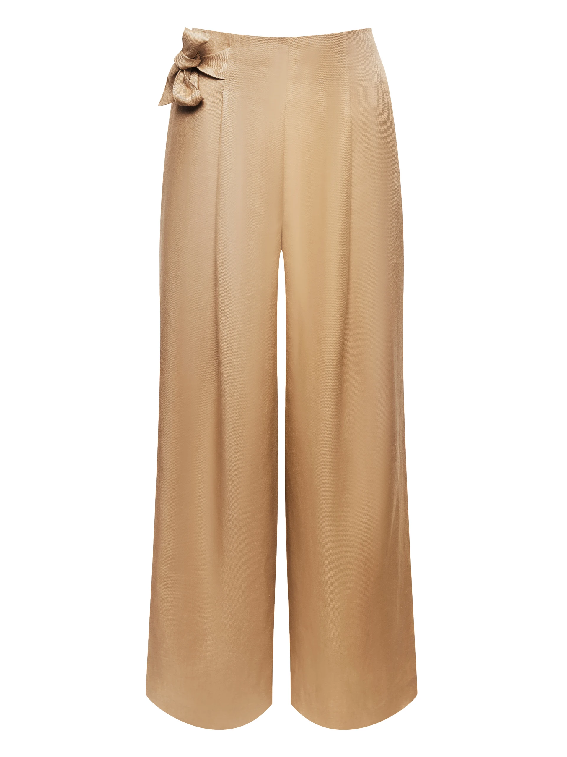 Linen trousers with side ties