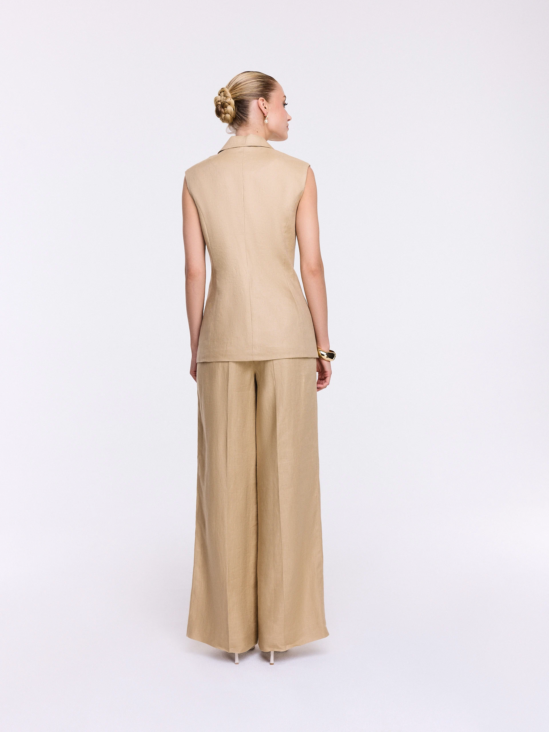 Beige linen pants