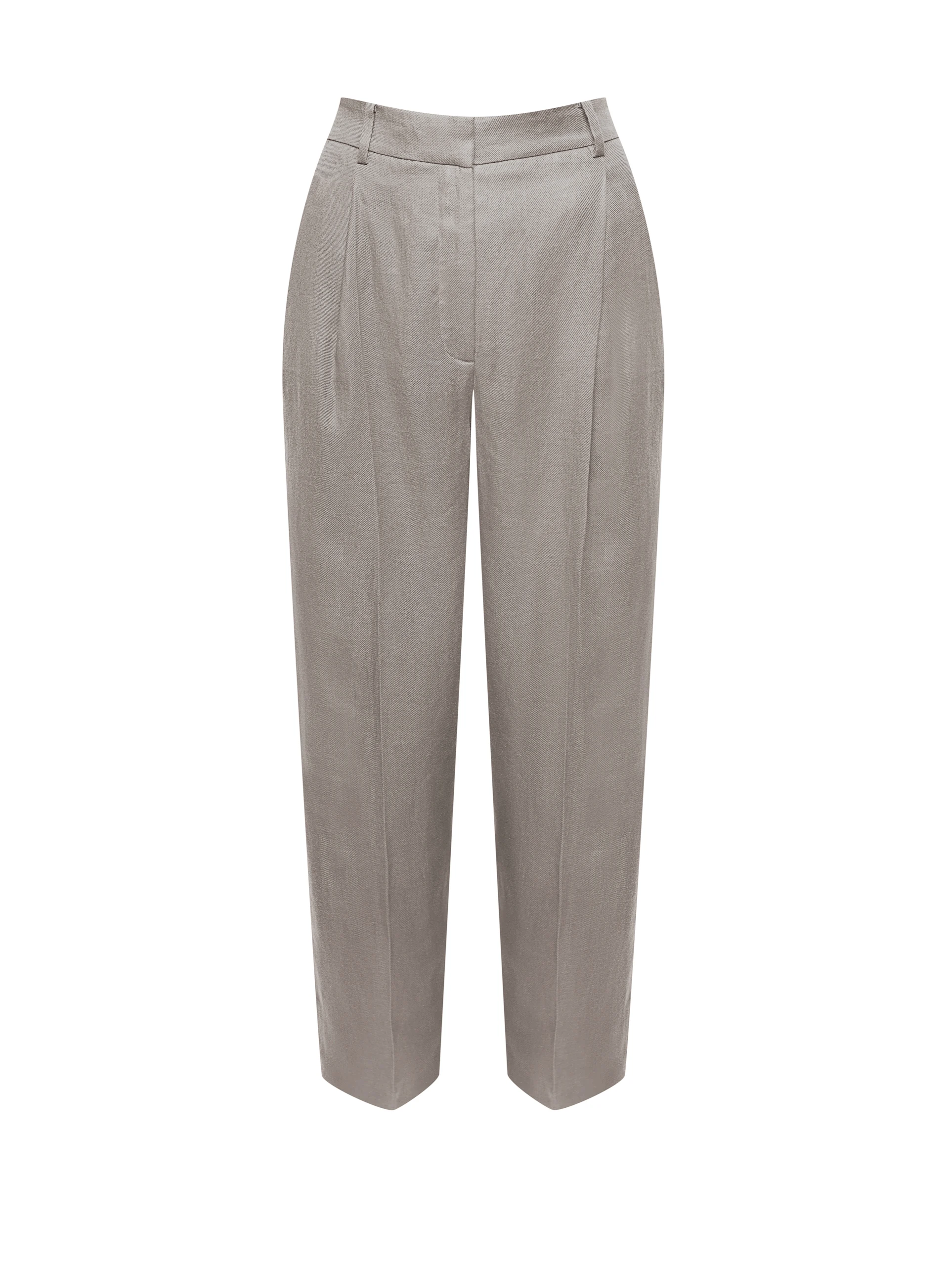 Lniane spodnie garniturowe w kolorze khaki