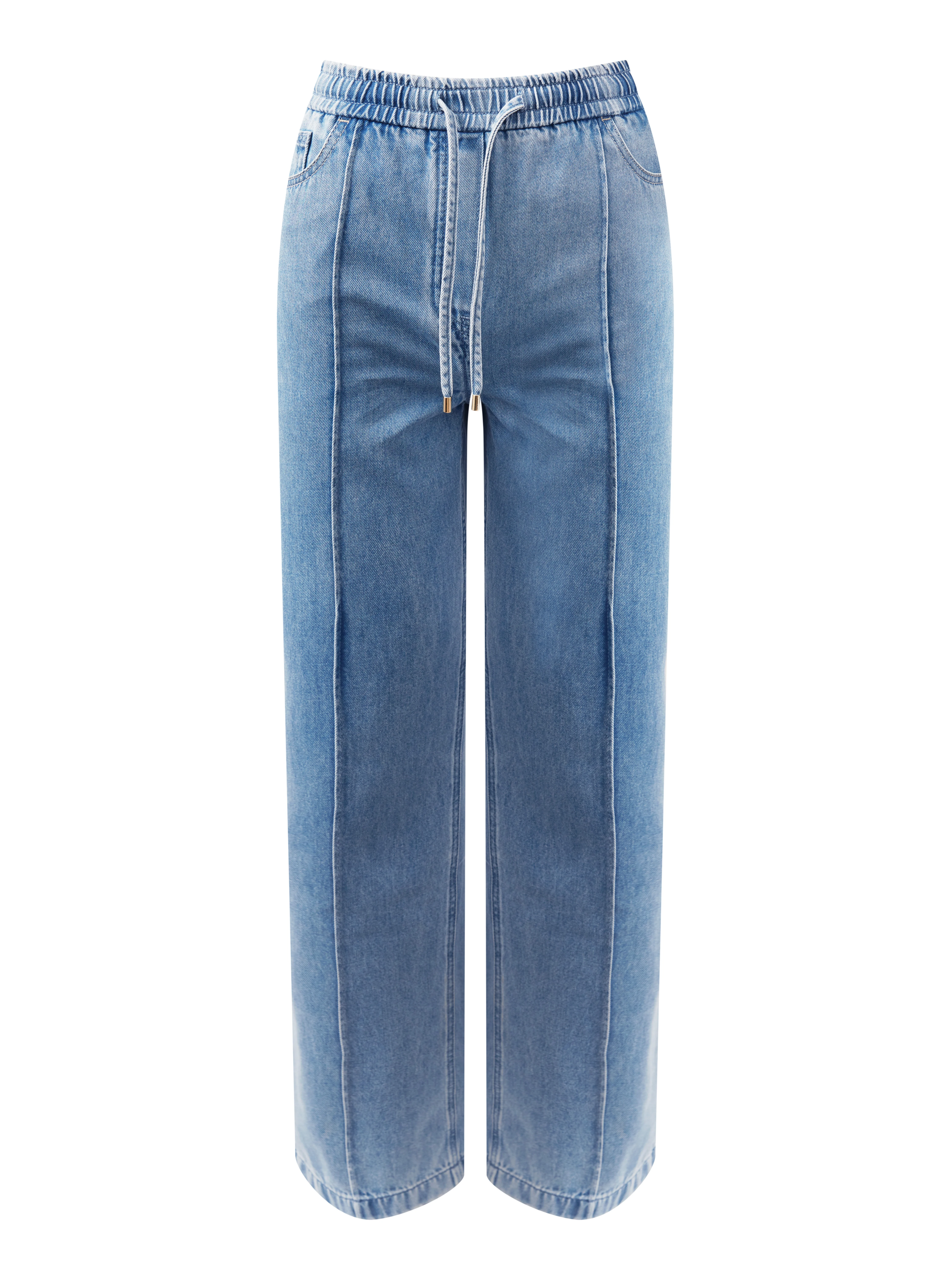High-waisted jeans