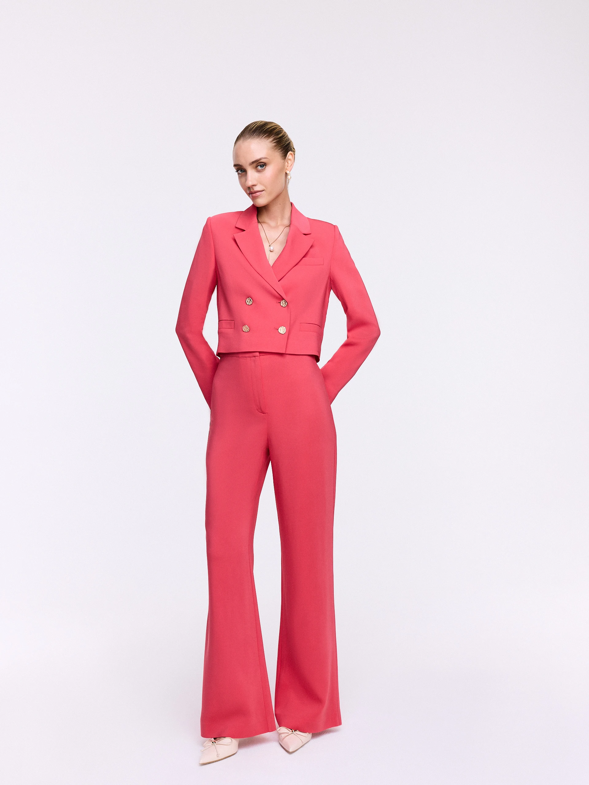 Elegant coral-colored pants